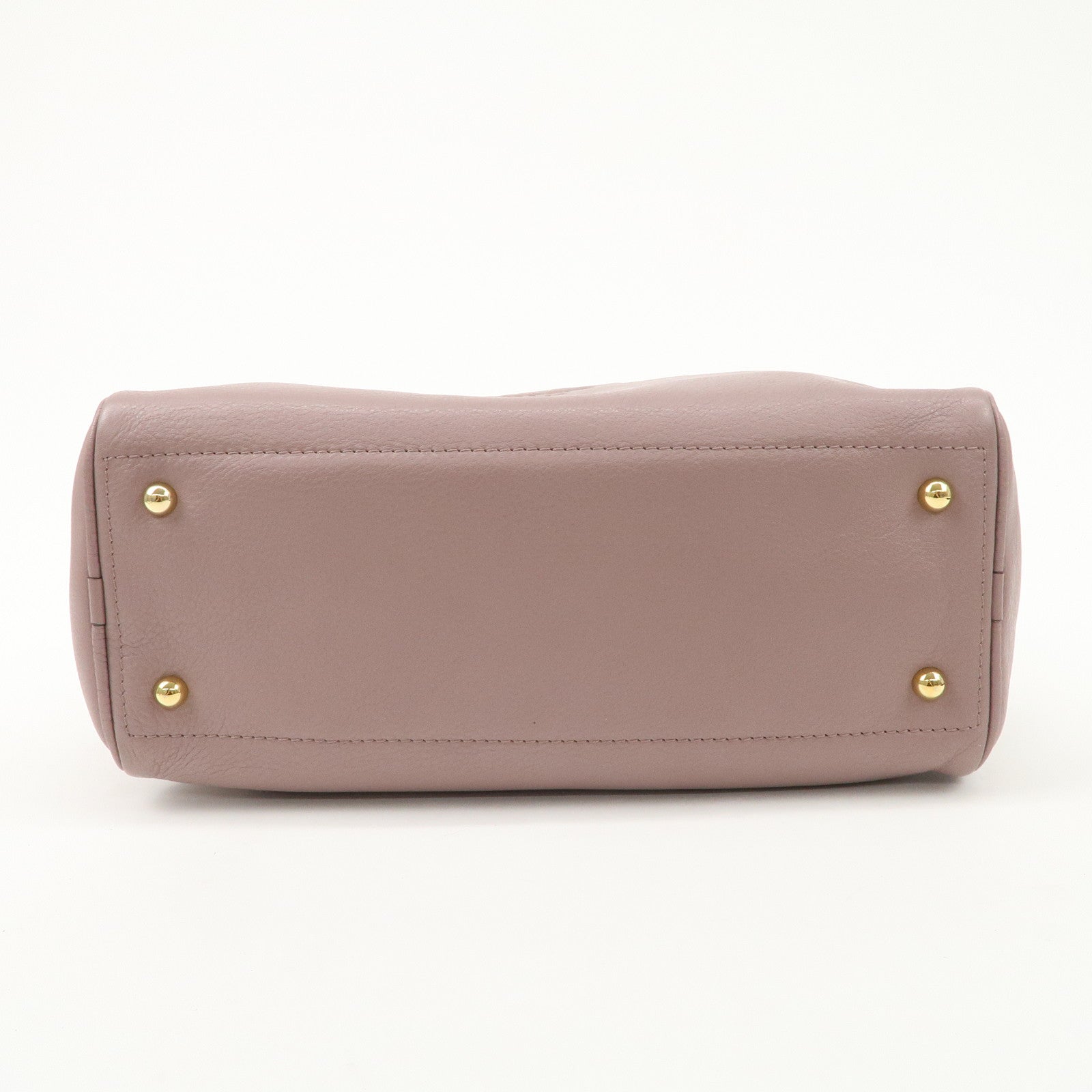 LOEWE Heritage Leather Mini Boston Bag Hand Bag Lavender Used