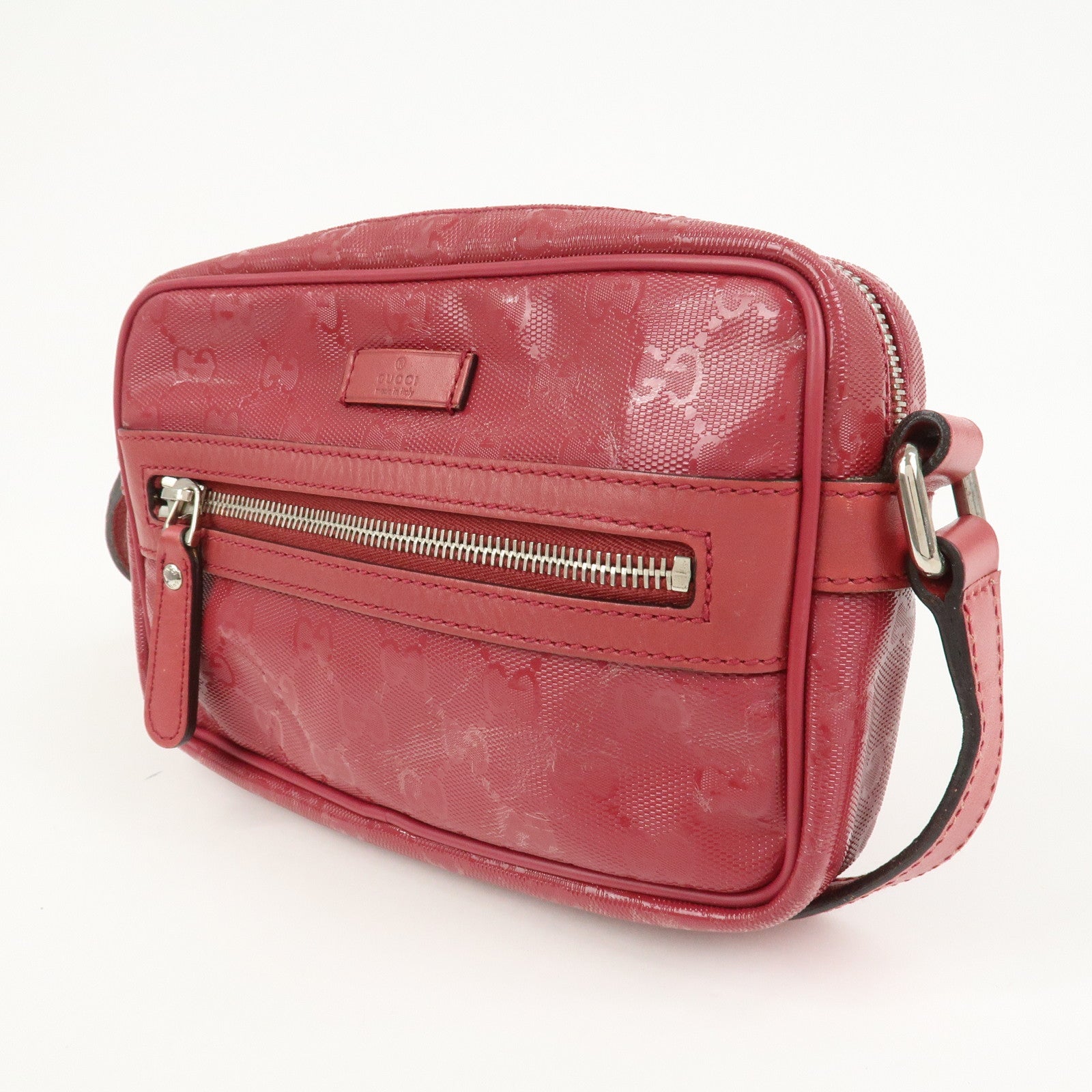 GUCCI GG Imprime GG Supreme Leather Shoulder Bag Pink 201447