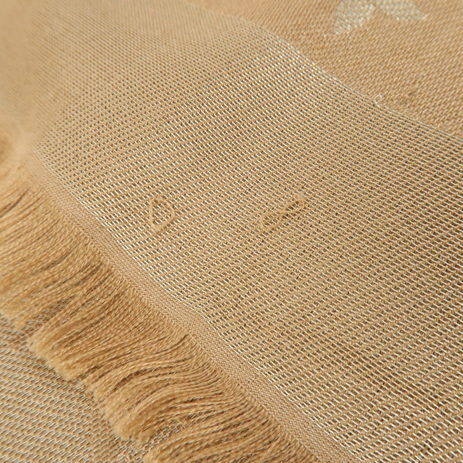 Louis Vuitton Shawl Monogram Shine Silk Rayon Scarf Beige M70459