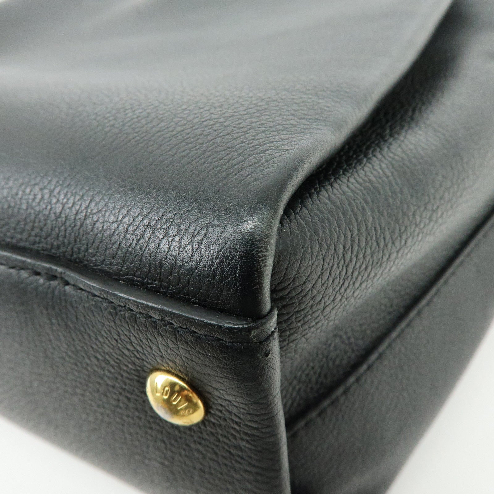 Louis Vuitton Lock Me Calf Leather Hand Bag Noir Black M54569