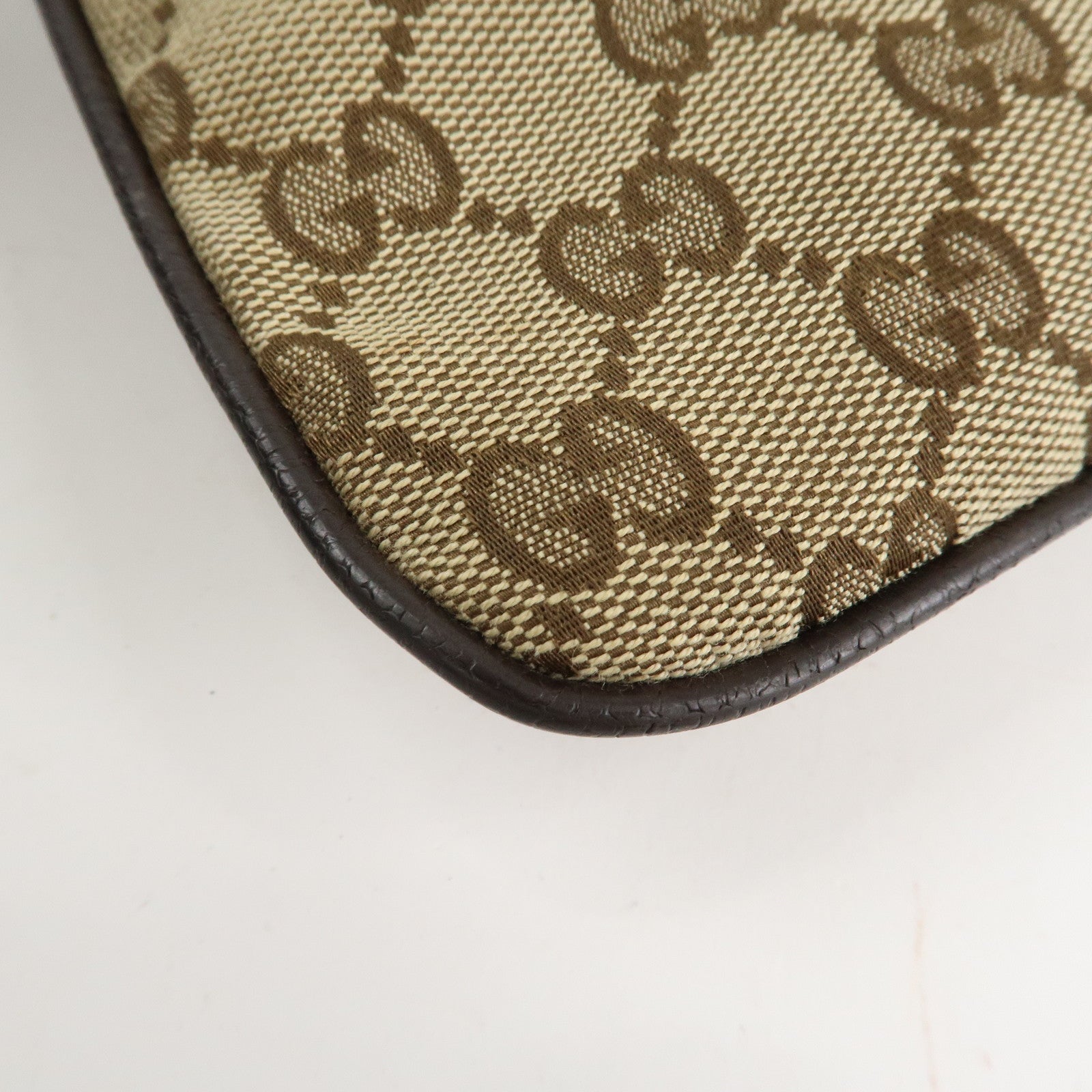 GUCCI Sherry GG Canvas Leather Shoulder Bag Beige 146309 Used