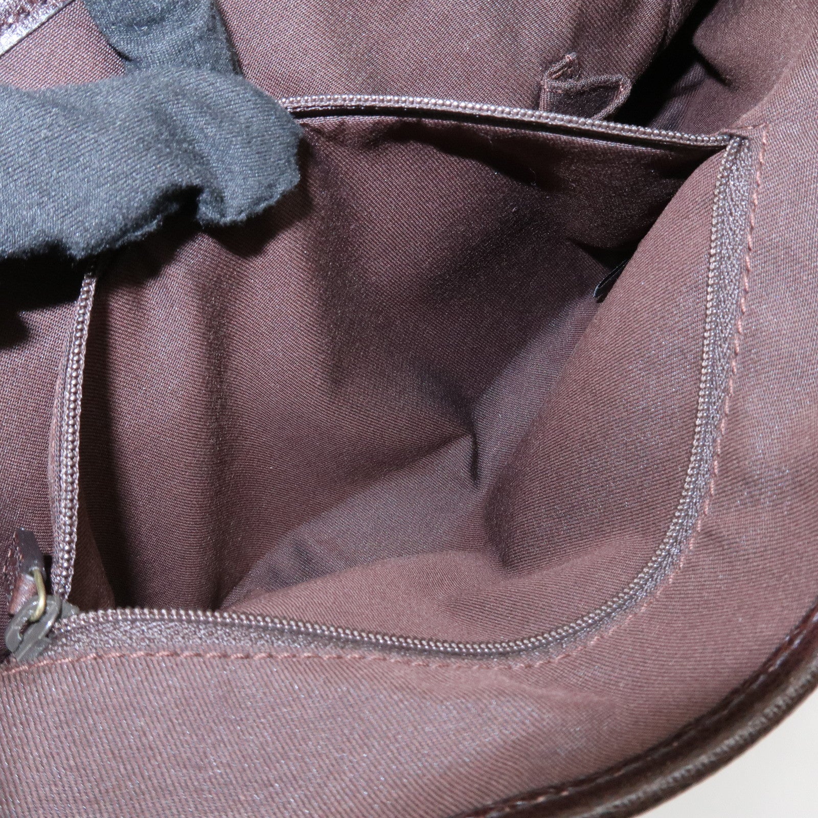 GUCCI Logo GG Canvas Leather Hand Bag Tote Bag Dark Brown 240017