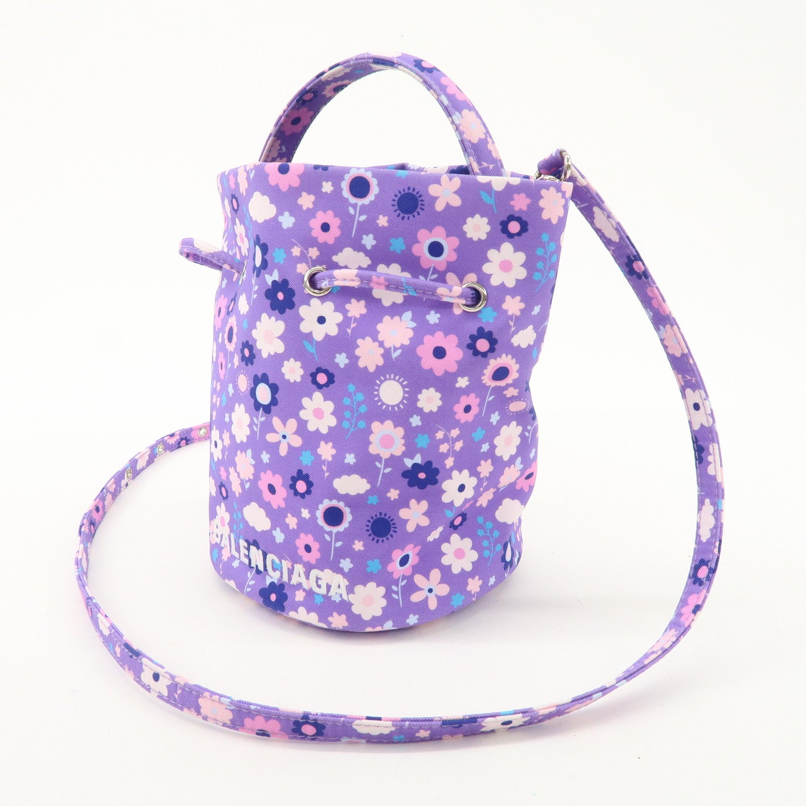 BALENCIAGA Wheel XS Nylon 2Way Bag Shoulder Bag Purple 656682 Used