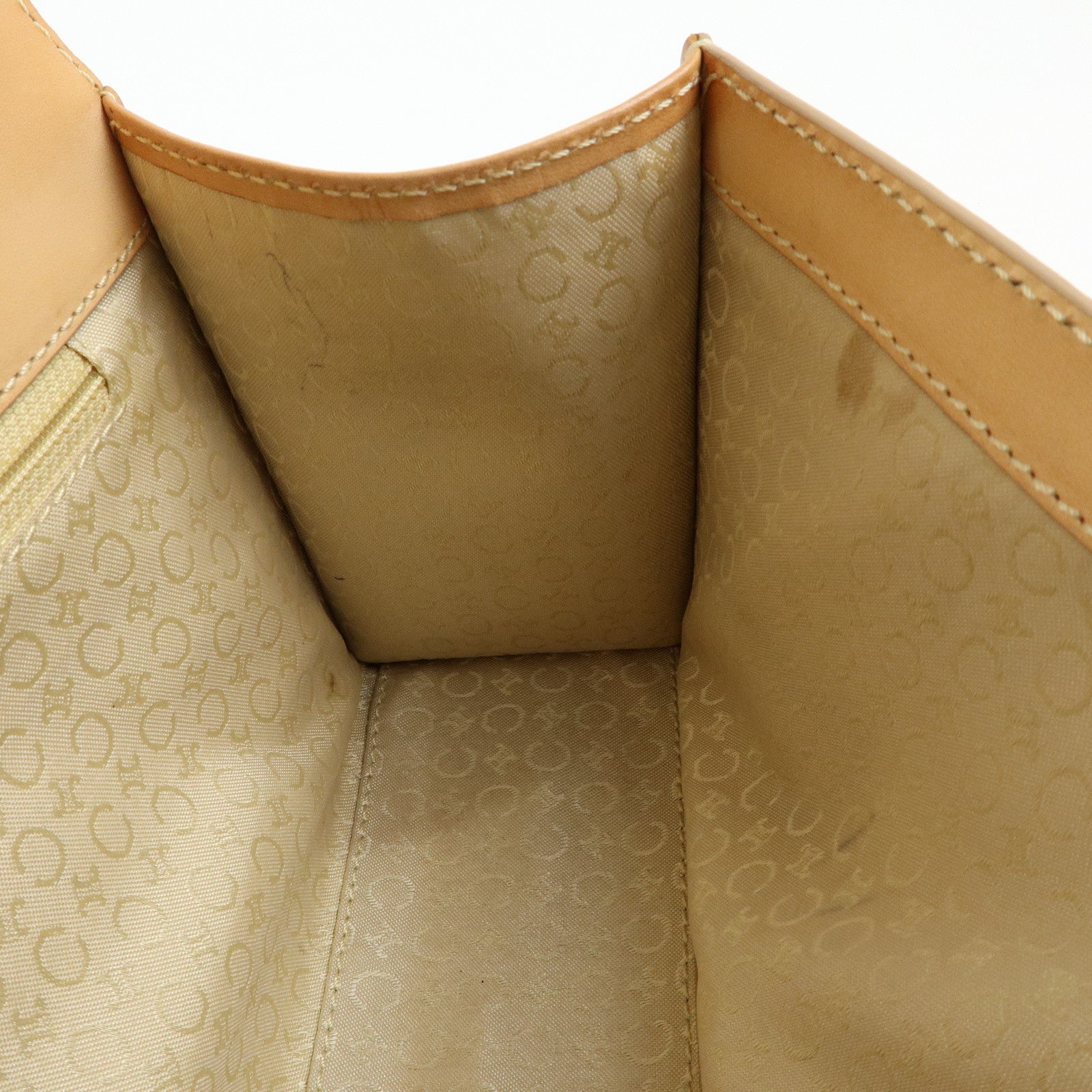 CELINE C Macadam Leather Shoulder Bag Hand Bag Light Brown