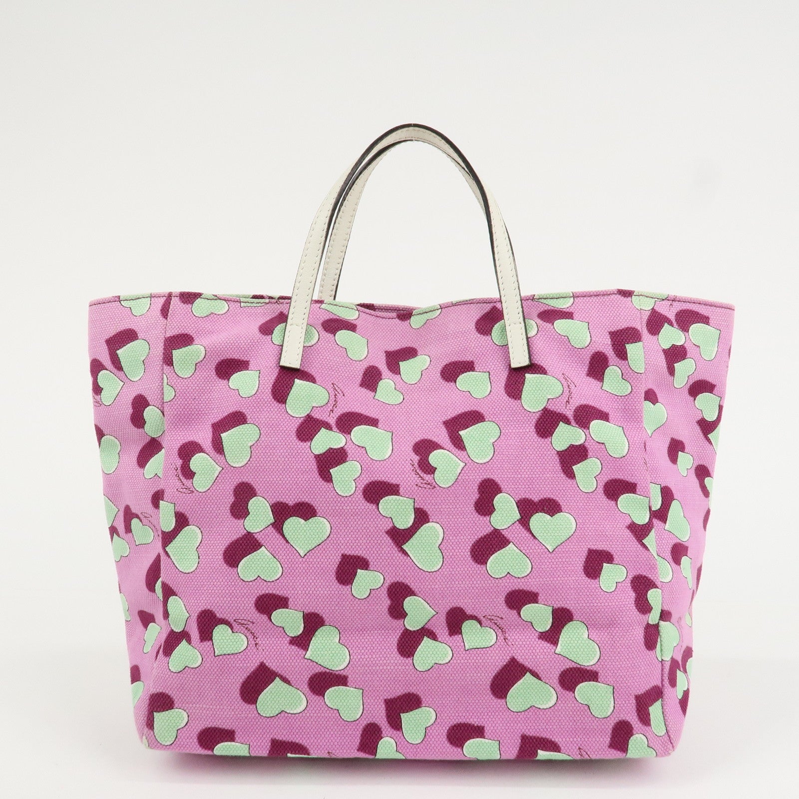 GUCCI Children's Canvas Leather Tote Bag Hand Bag Pink Ivory 284721 Used