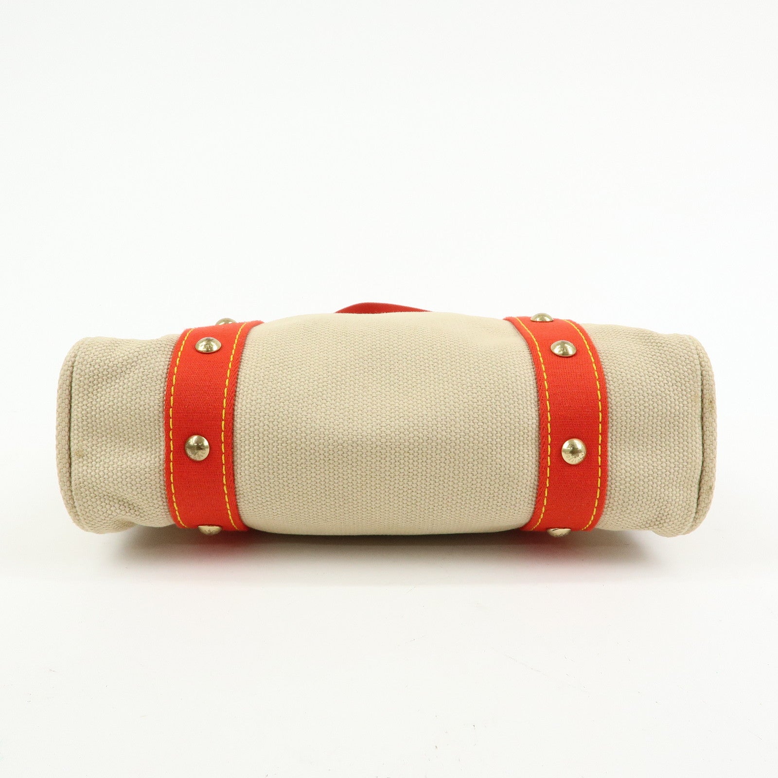 Louis Vuitton Antigua Cabas MM Canvas Leather Tote Bag Beige M40035