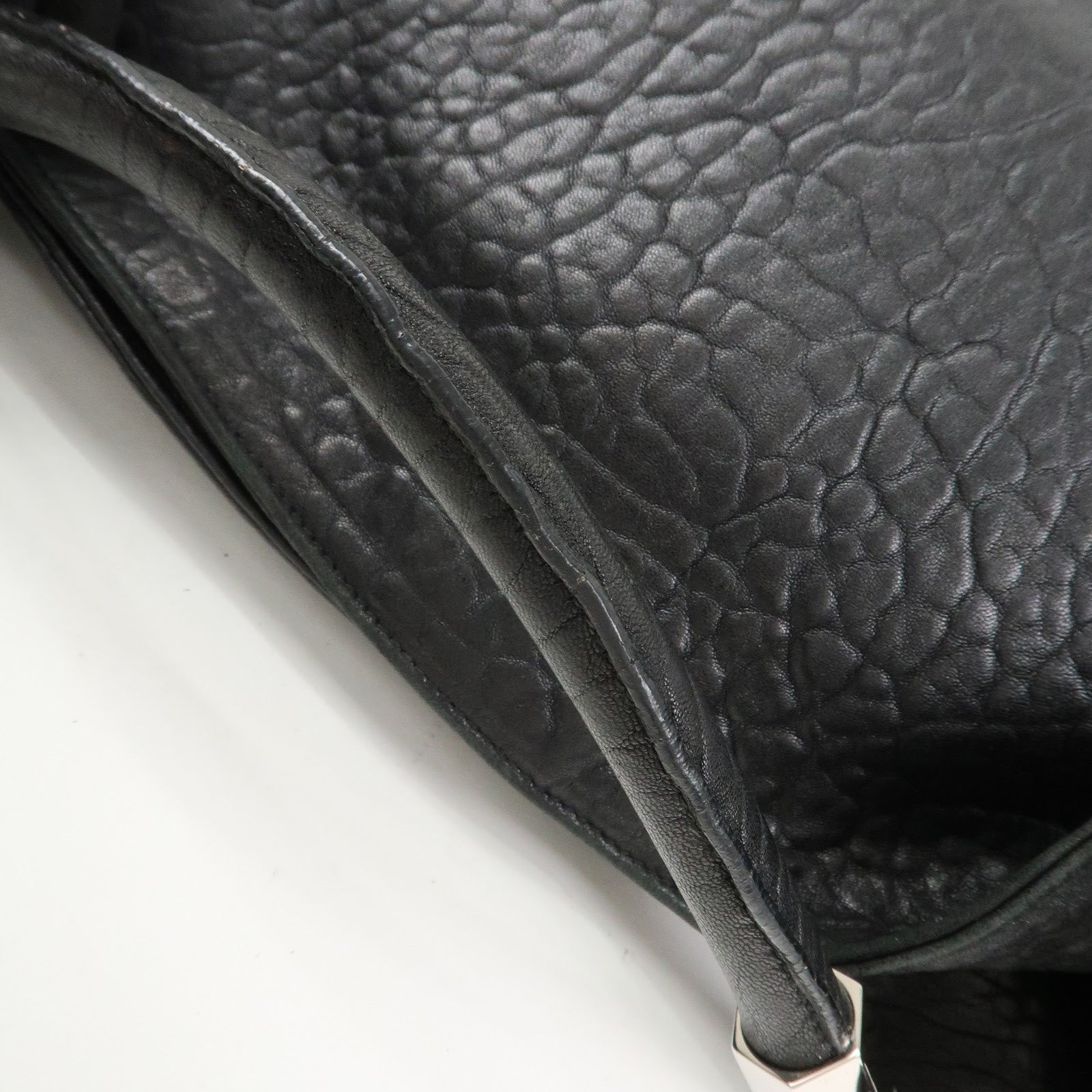 SAINT LAURENT PARIS Leather Shoulder Bag Hand Bag Black 228840