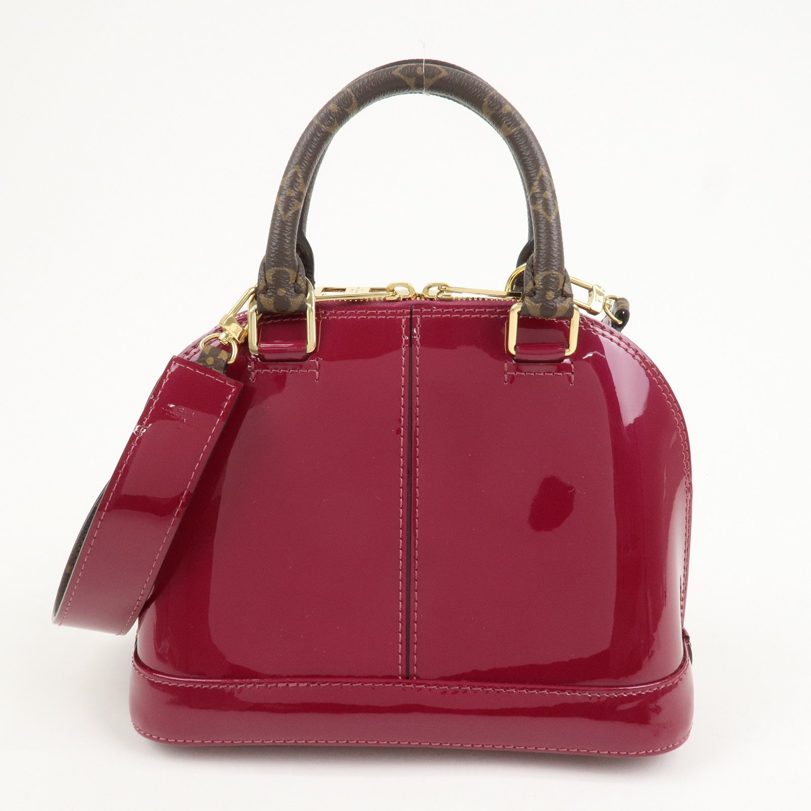 Louis Vuitton Monogram Vernis Alma BB 2Way Bag Magenta M54785