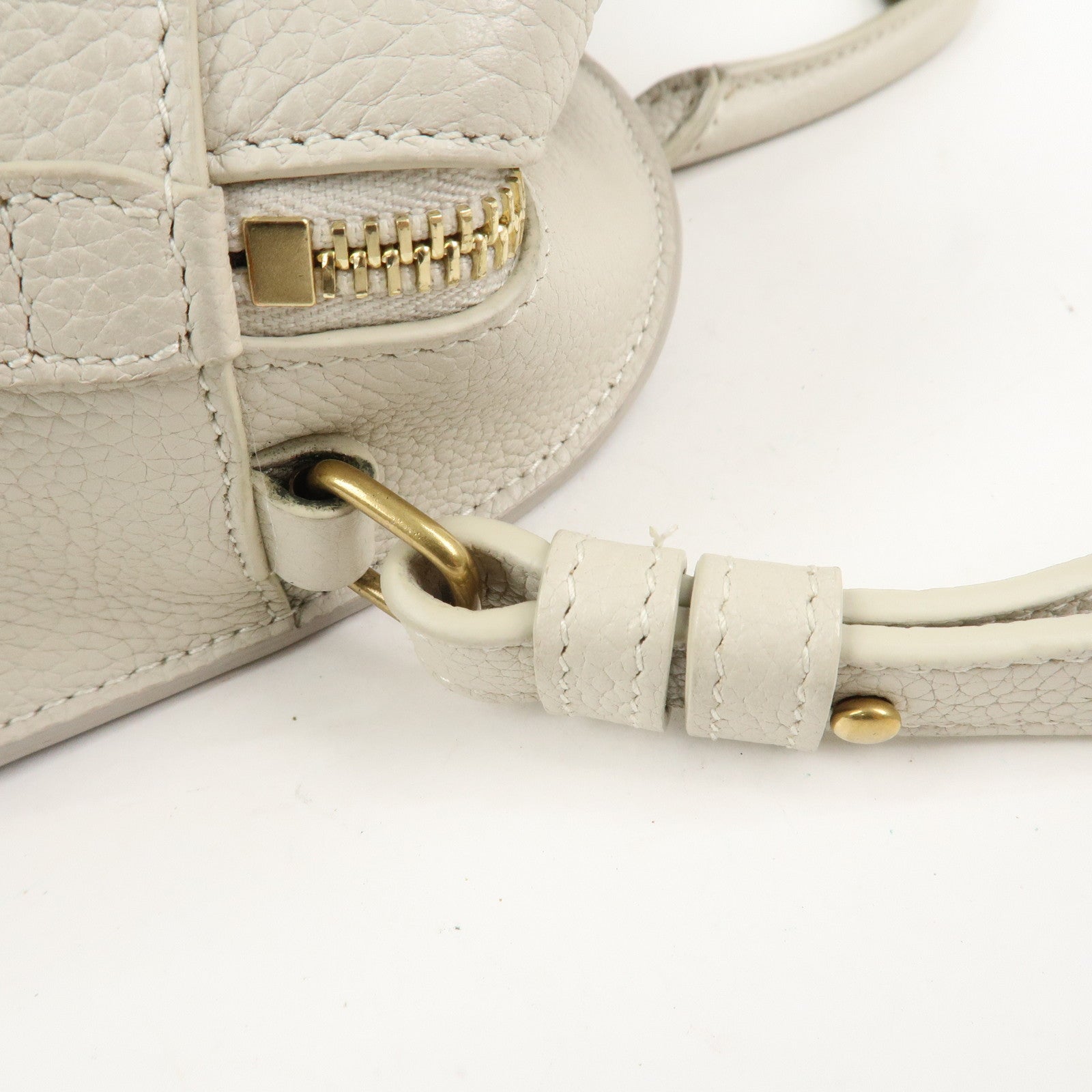 SAINT LAURENT Duffle Lock Leather 2Way Bag Hand Beige
