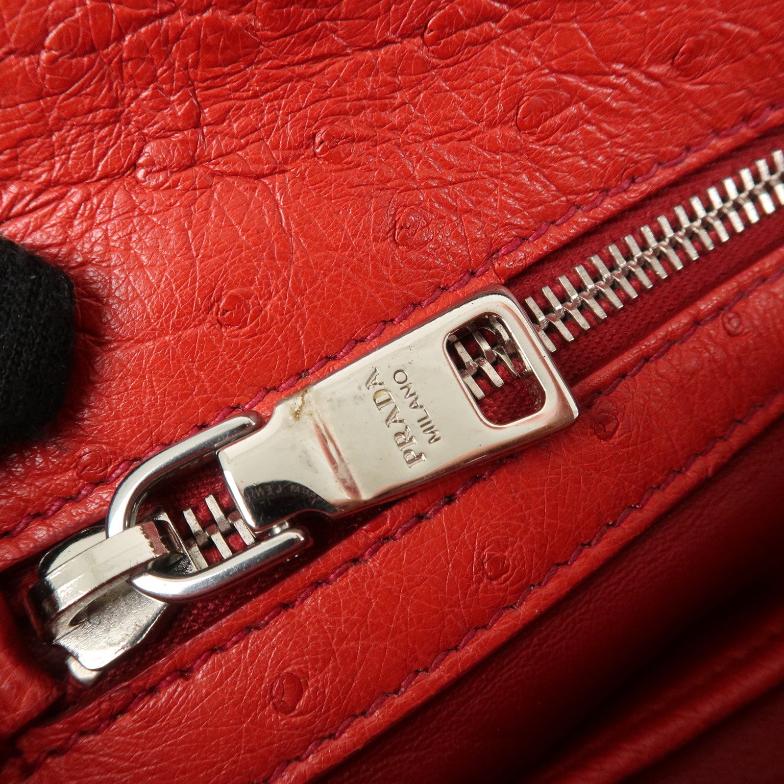 PRADA Galleria Triangle Logo Unborn Calf Leather 2Way Bag 1BA863 Used