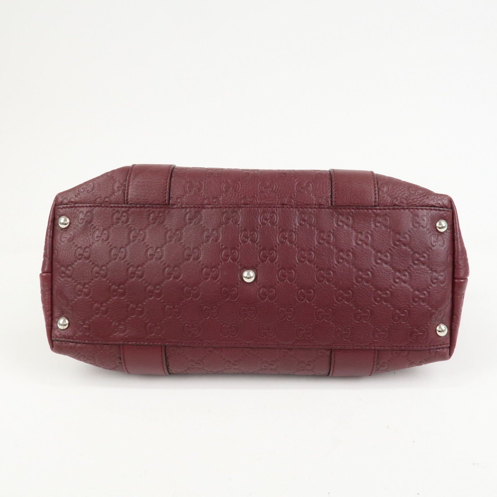 GUCCI Bamboo Guccissima Leather 2Way Bag Hand Bag Wine Red 355772