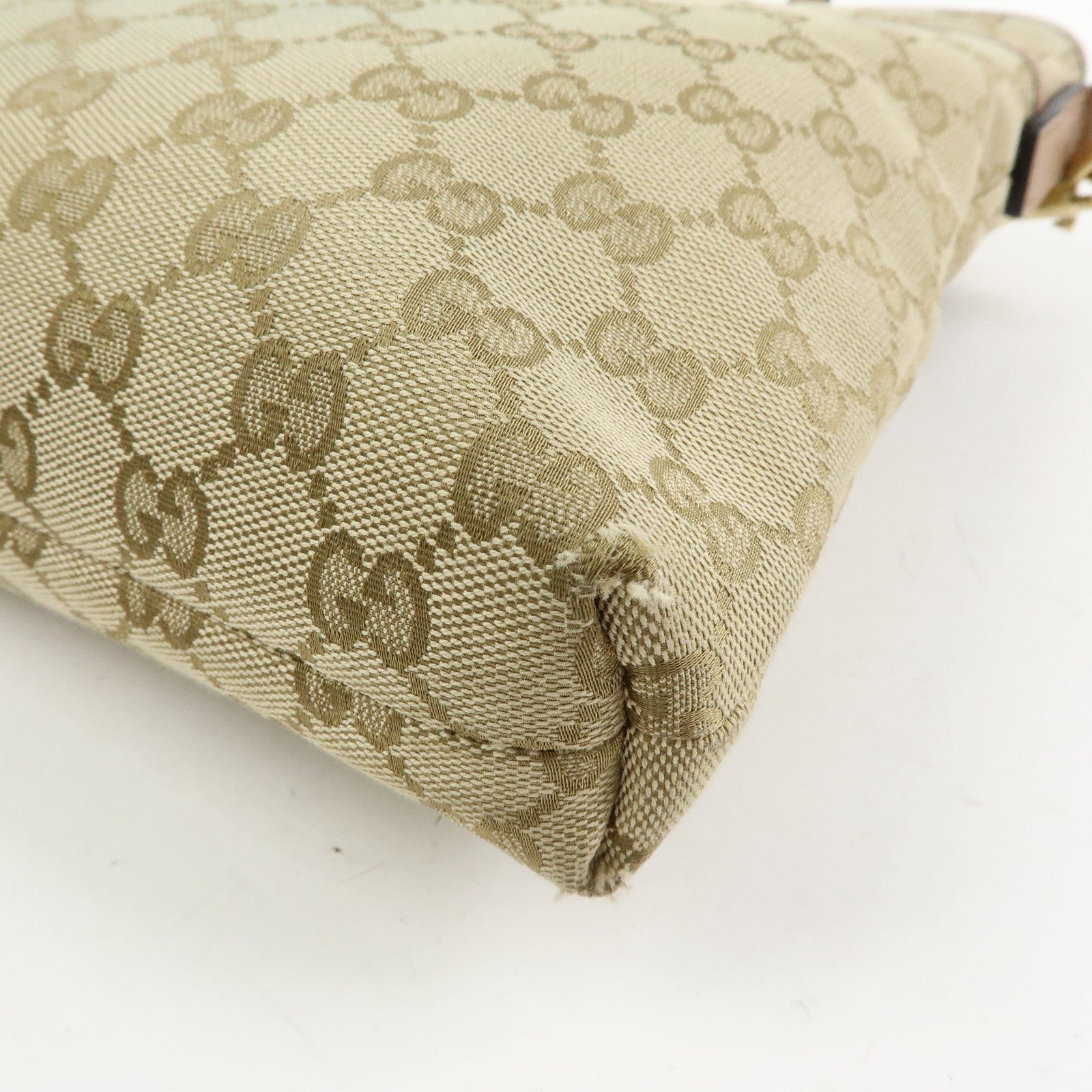 GUCCI GG Canvas Leather Shoulder Crossbody Bag Beige Pink 388924