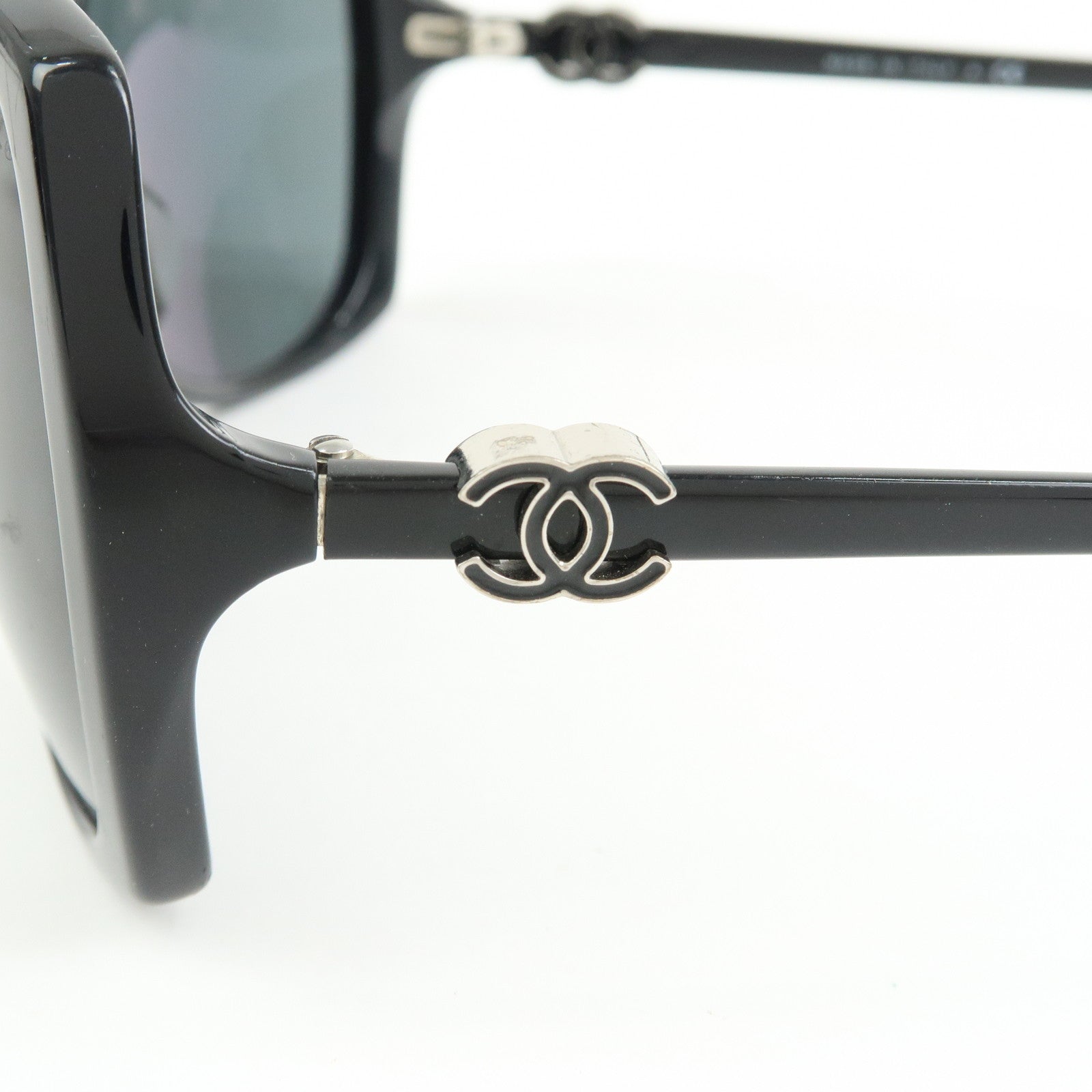 CHANEL COCO Mark Plastic Sunglasses 61□16 Black 5216-A