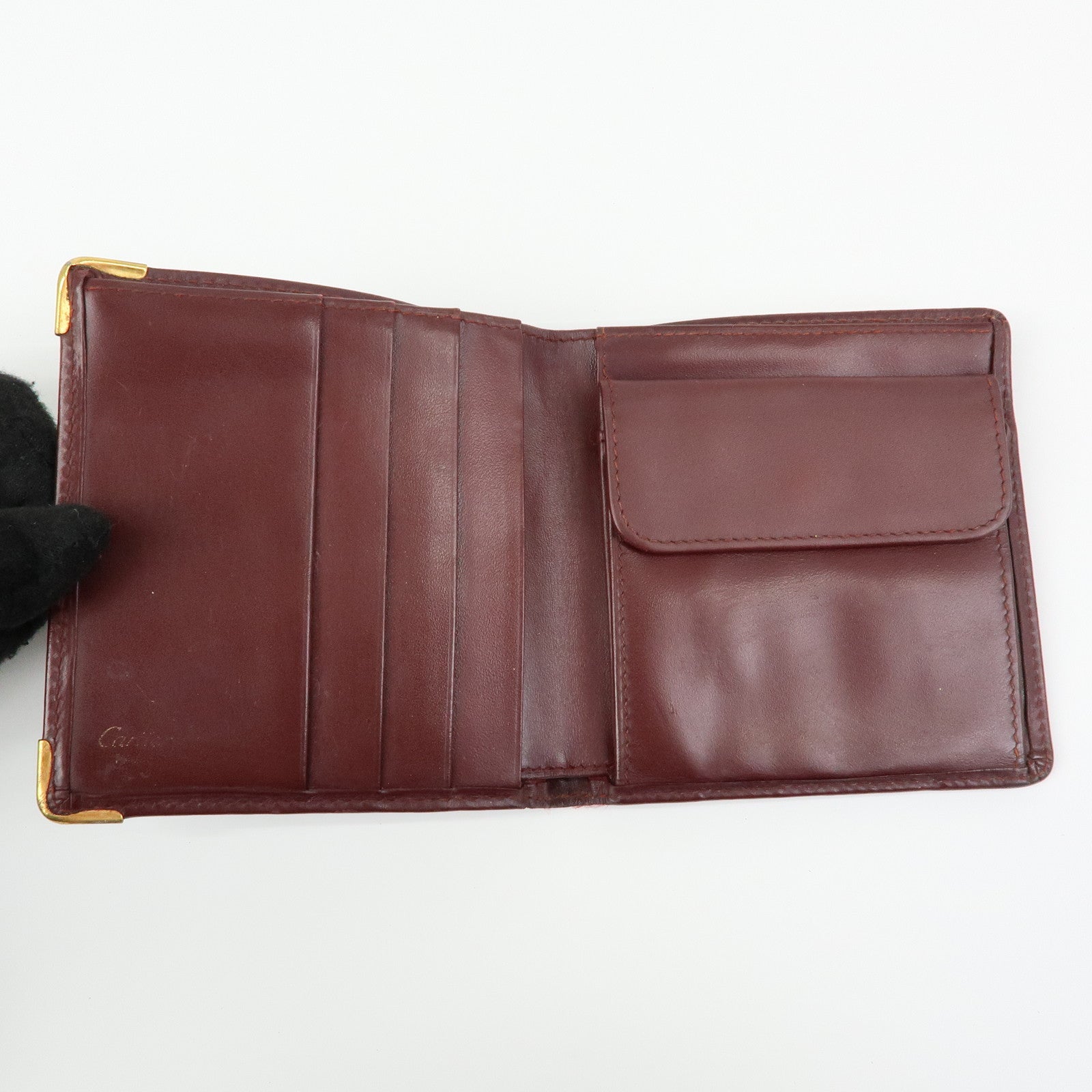 Cartier Must de Cartier Set of 2 Leather Wallet Bordeaux