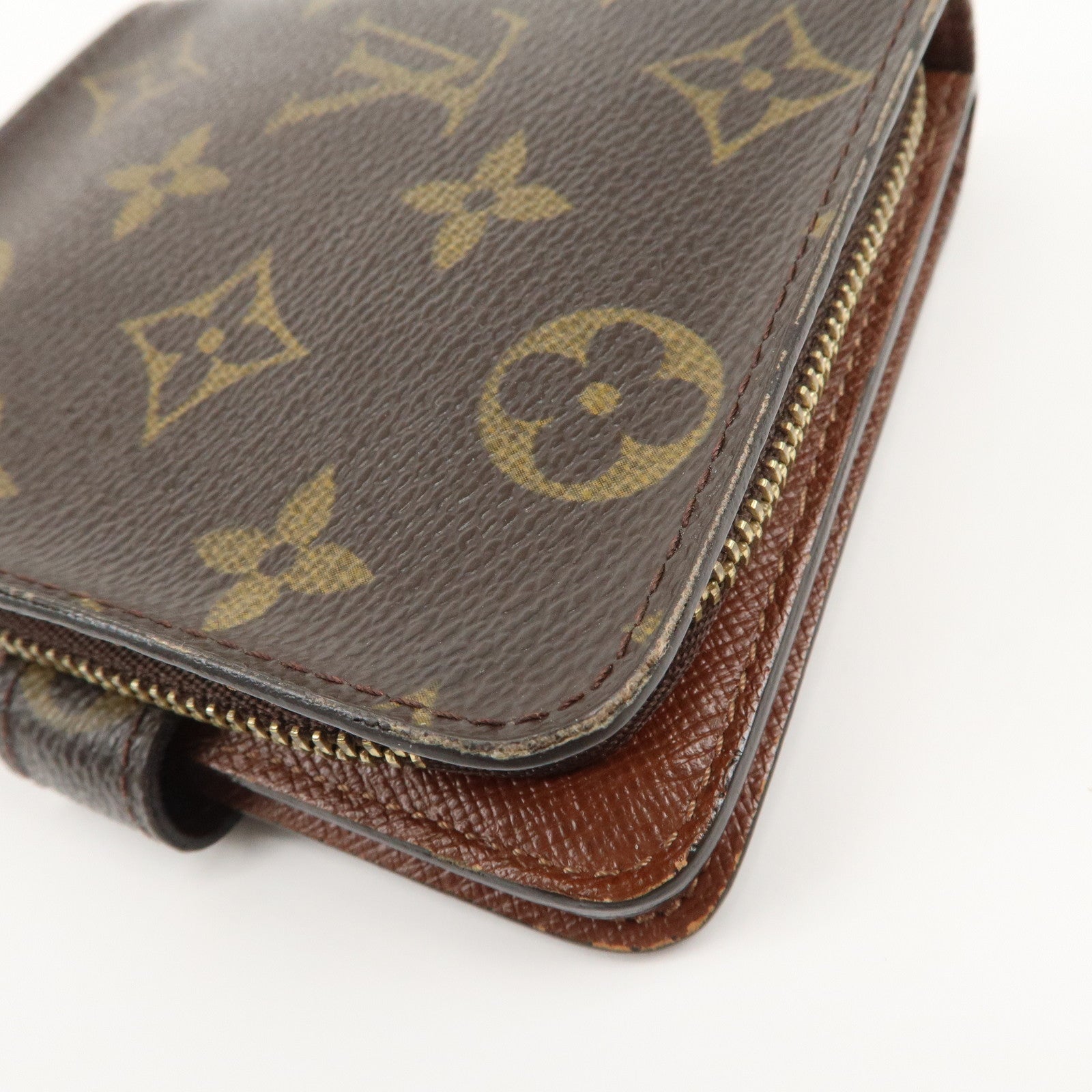 Louis Vuitton Monogram Canvas Compact Zippy Wallet Brown M61667 Used