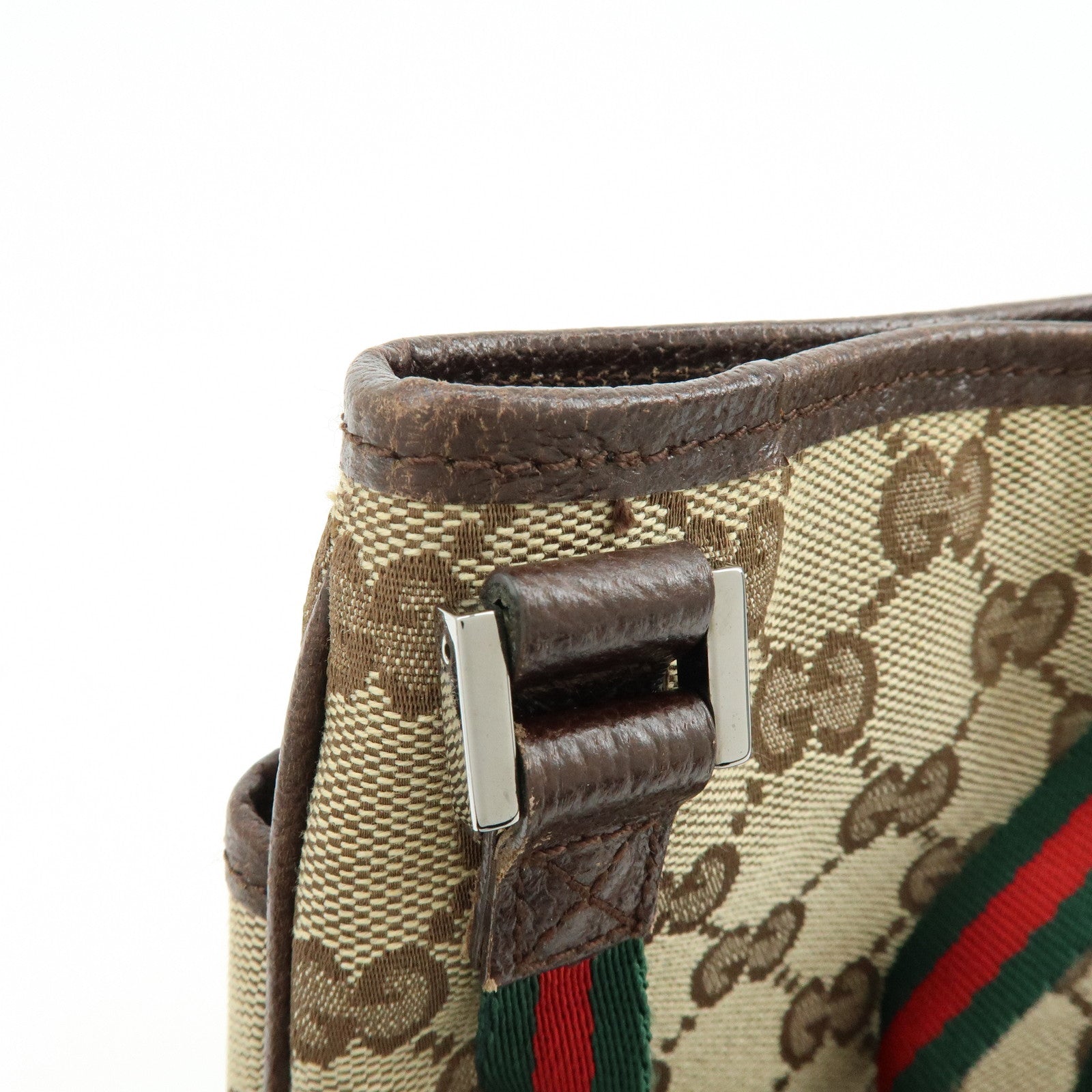 GUCCI Sherry GG Canvas Shoulder Crossbody Bag Beige Brown 141863