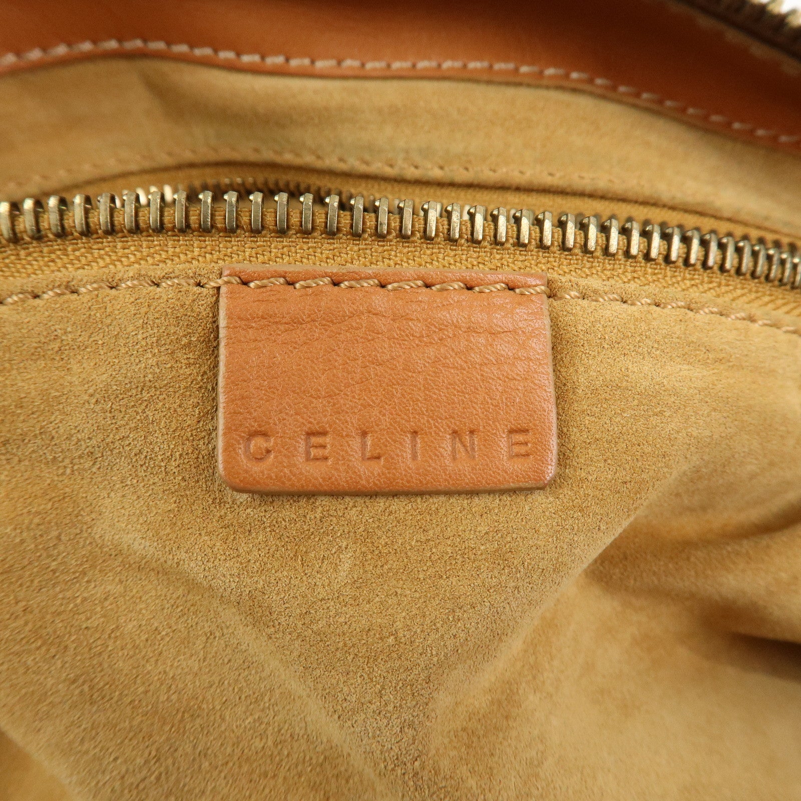 CELINE Macadam Leather Shoulder Bag Hand Bag Brown