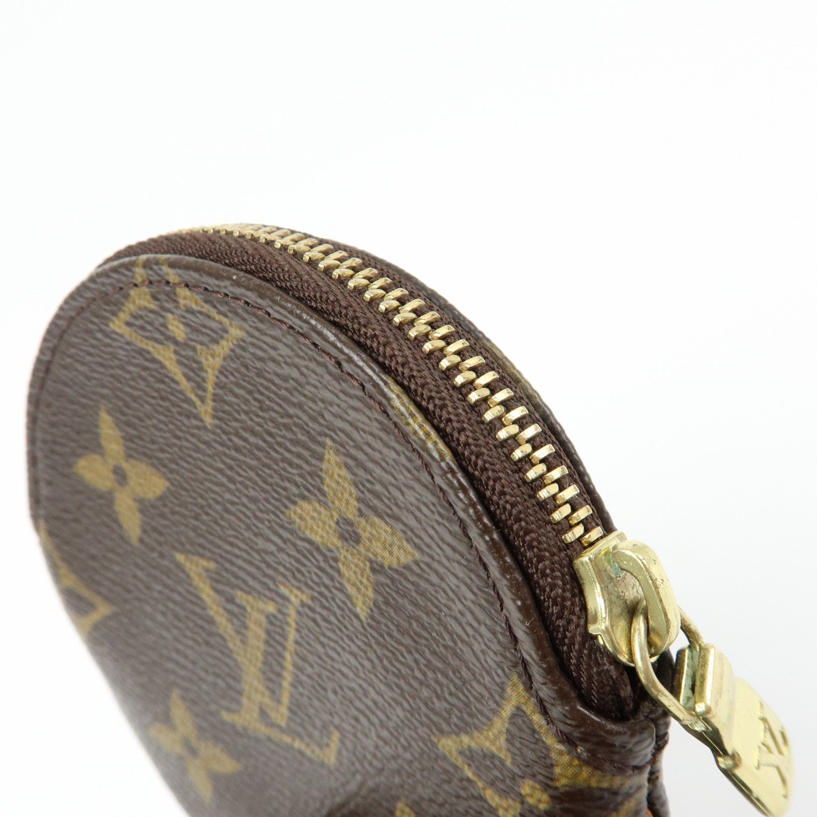 Louis Vuitton Monogram Porte Monnaie Rond Coin Case Brown M61926