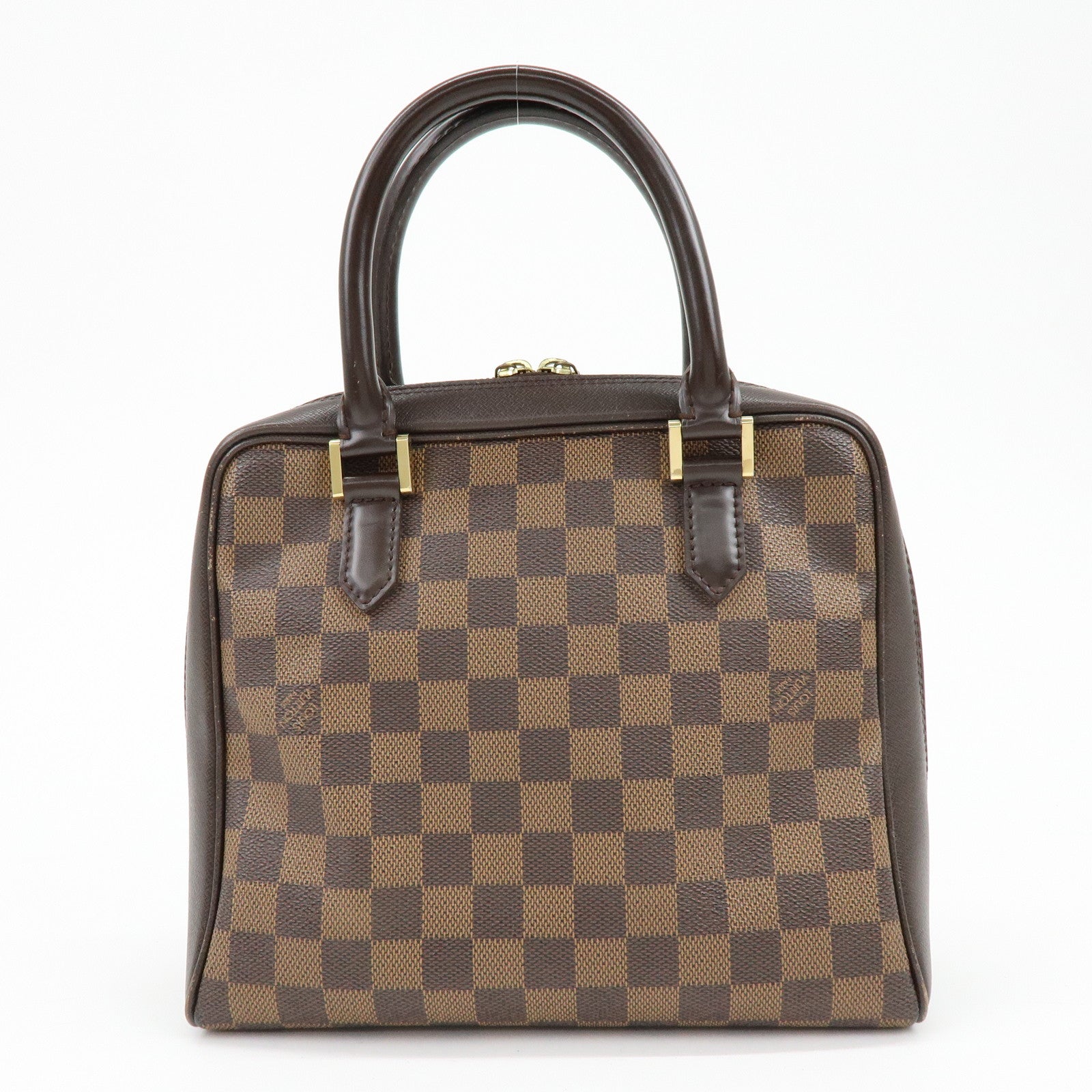 Louis Vuitton Damier Canvas Leather Triana Hand Bag Ebene N51155