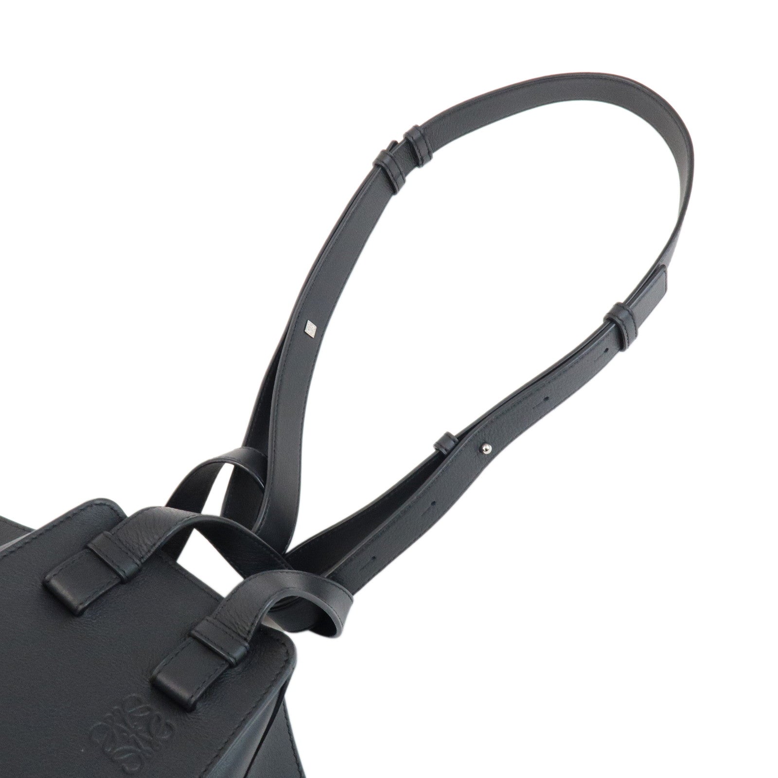 LOEWE Anagram Leather Hammock Small 2Way Shoulder Bag Black