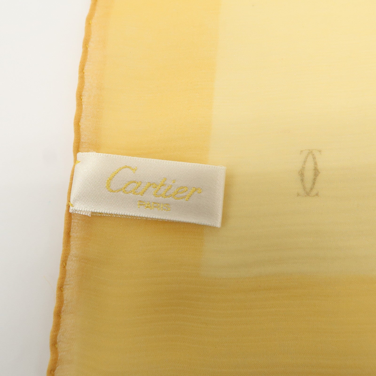 Cartier Logo Silk 100% Scarf Yellow