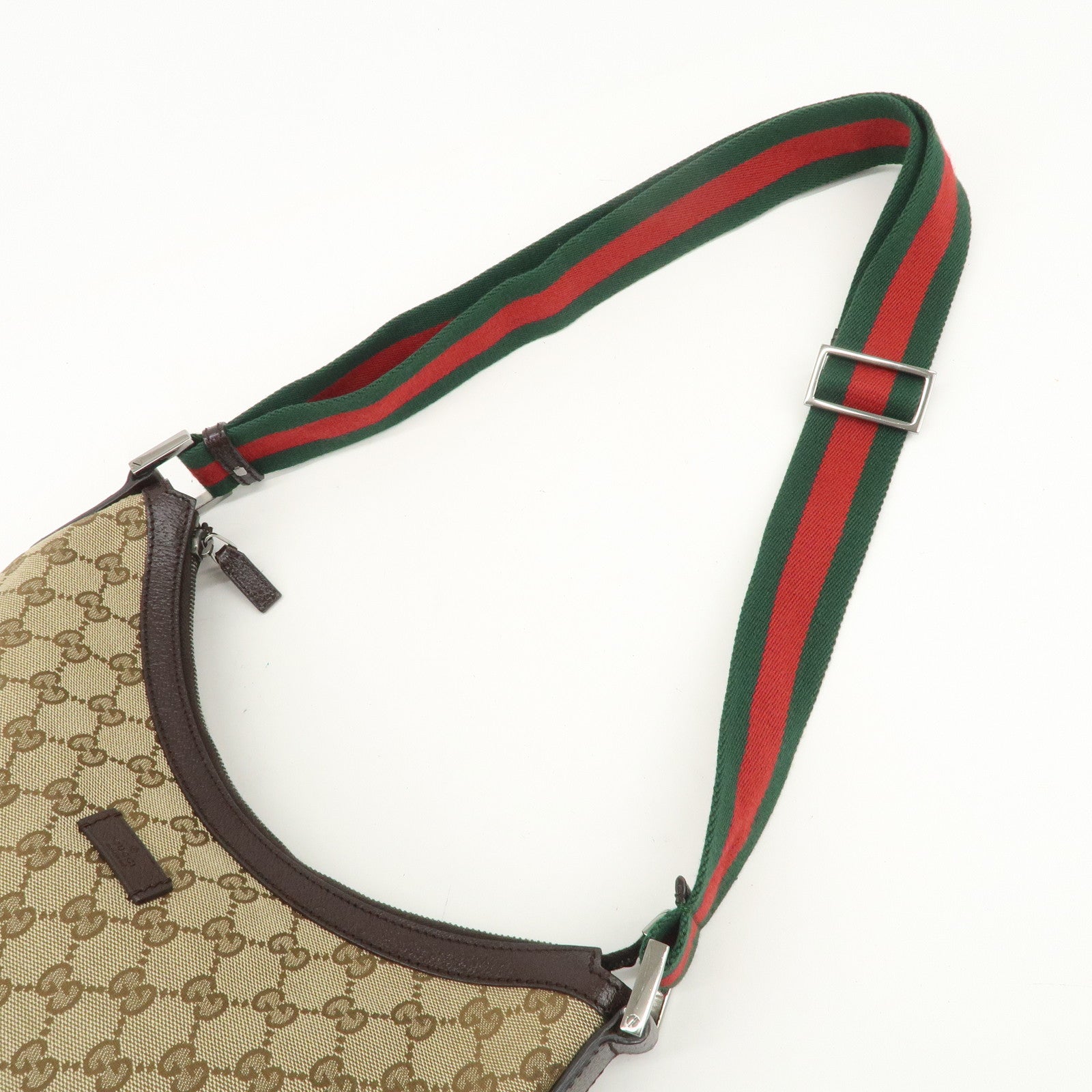 GUCCI Sherry GG Canvas Leather Shoulder Bag Crossbody Bag 181092