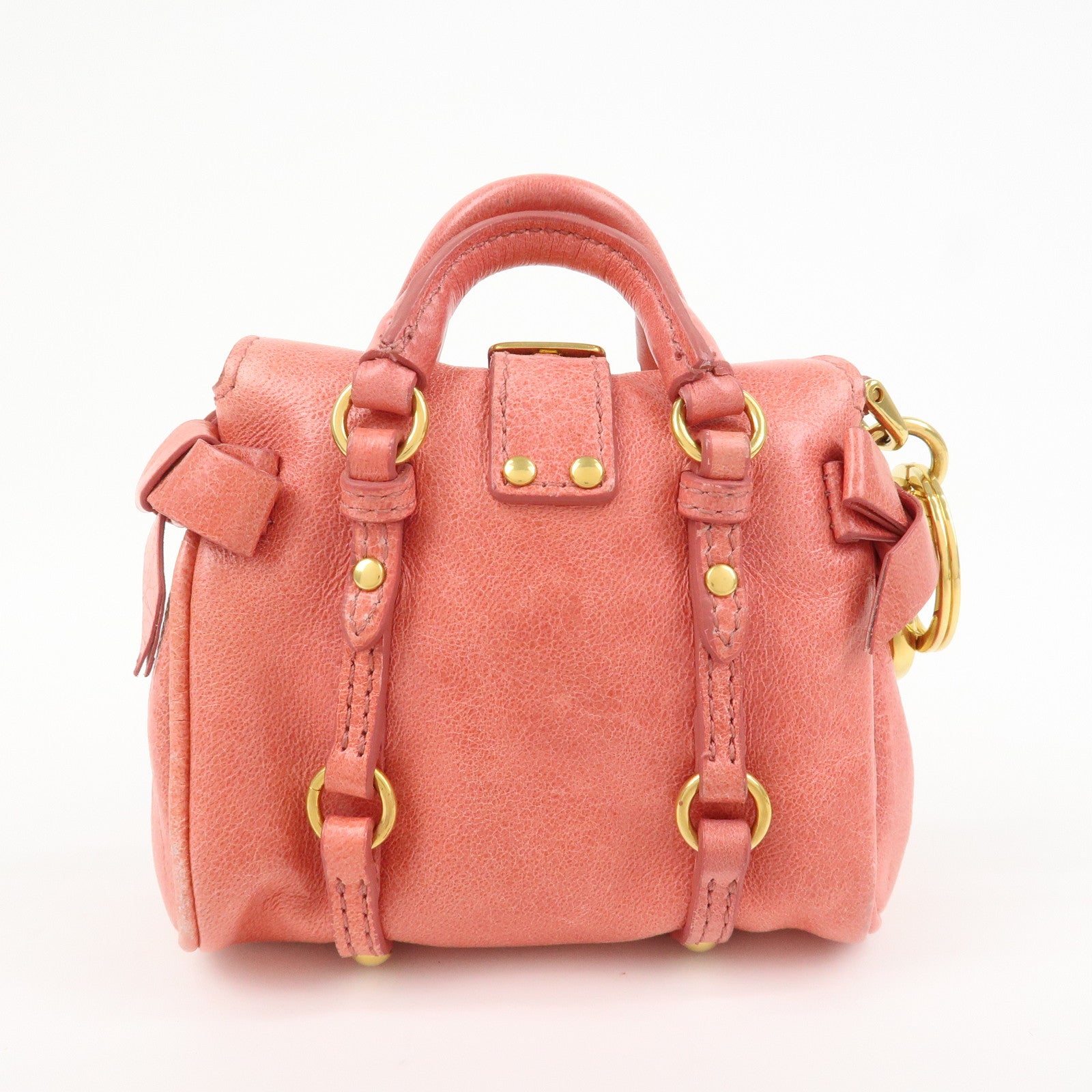 MIUMIU Leather Small Purse Bag Charm Key Charm Pink
