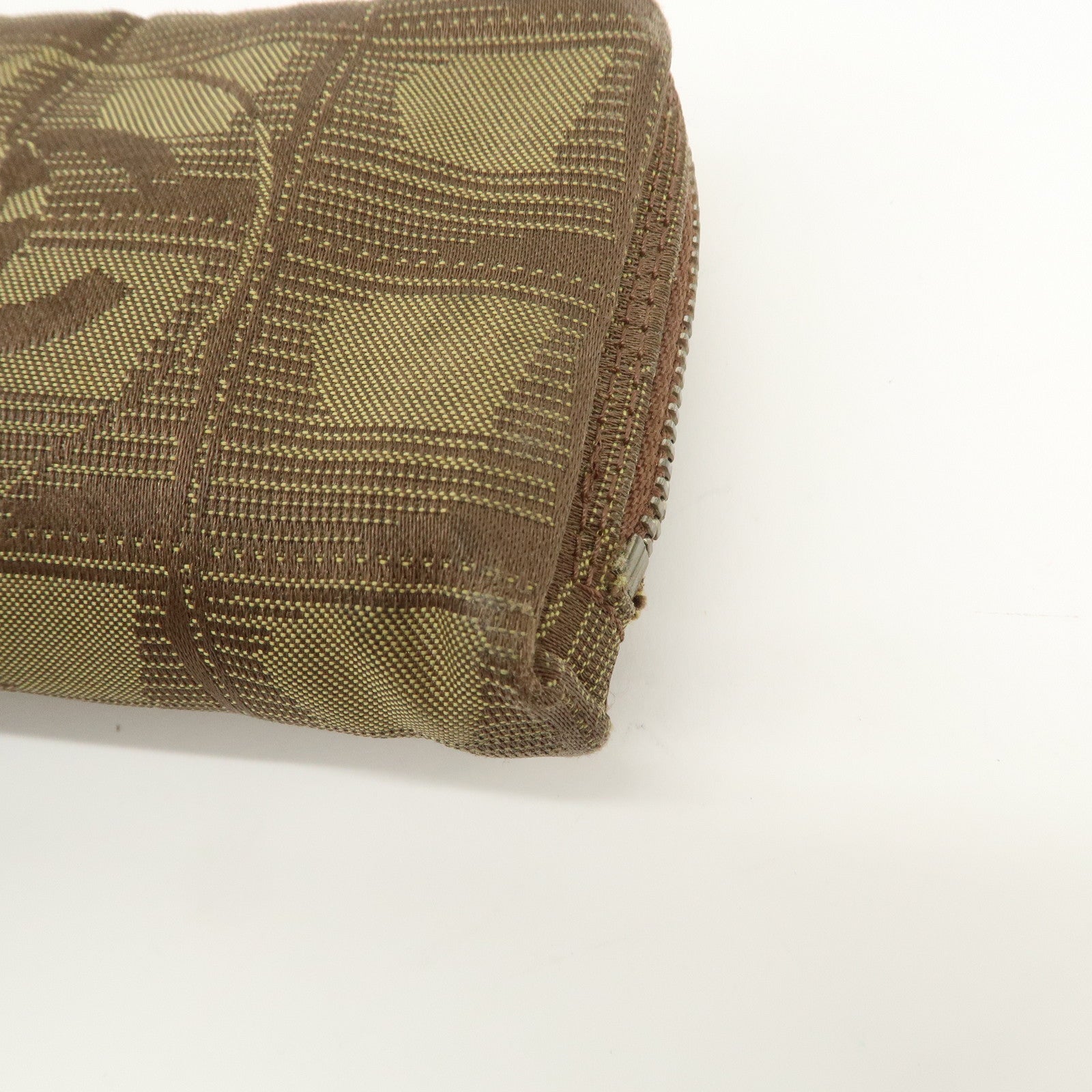 CHANEL New Travel Line Nylon Jacquard Cosmetic Pouch Khaki