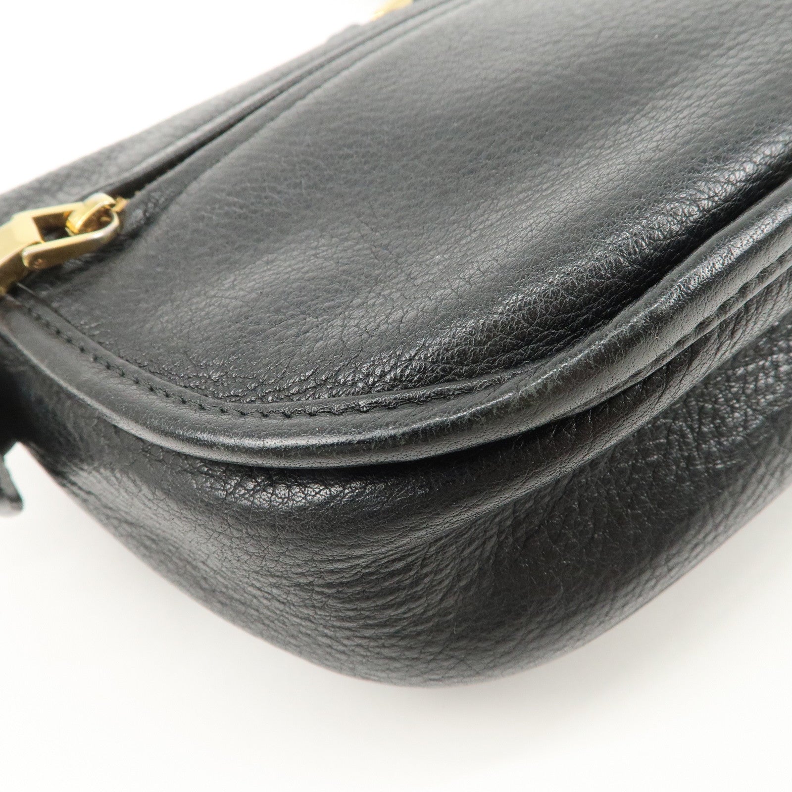 LOEWE Heritage Leather Shoulder Bag Crossbody Bag Black Used