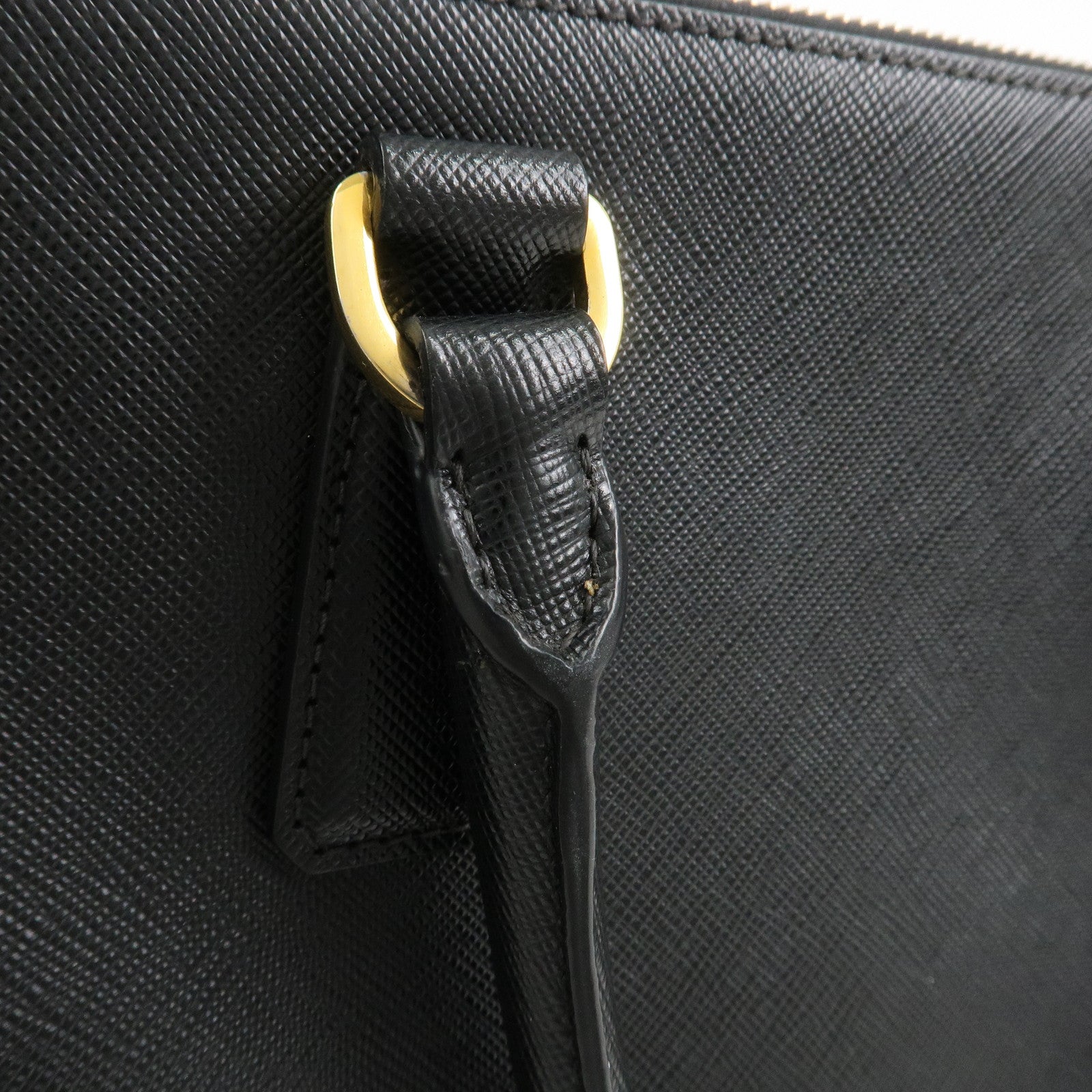 PRADA Triangle Logo Galleria Saffiano Leather 2Way Bag Black 1BA274