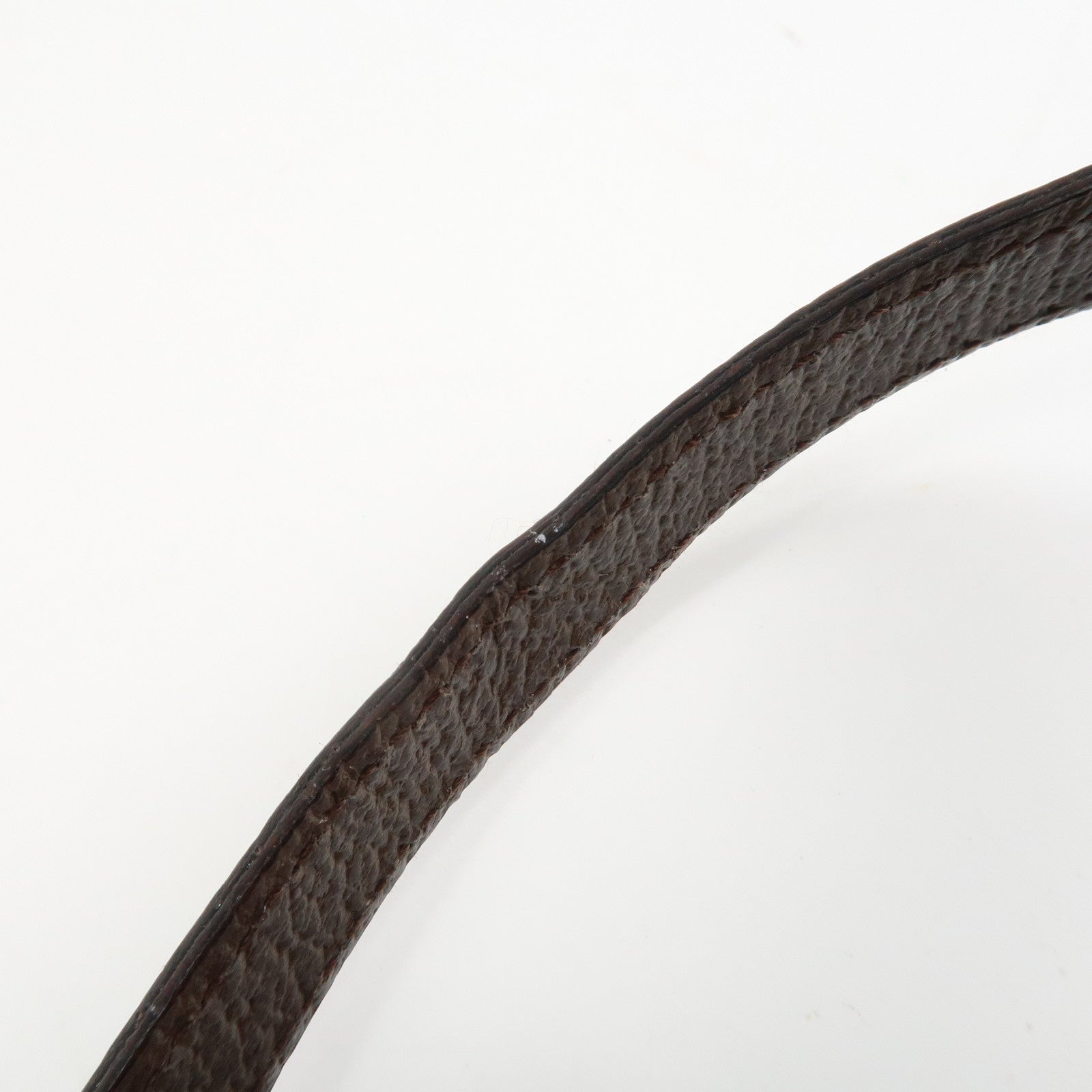 BVLGARI Logo Mania Leather Canvas Shoulder Bag Beige Dark Brown Used