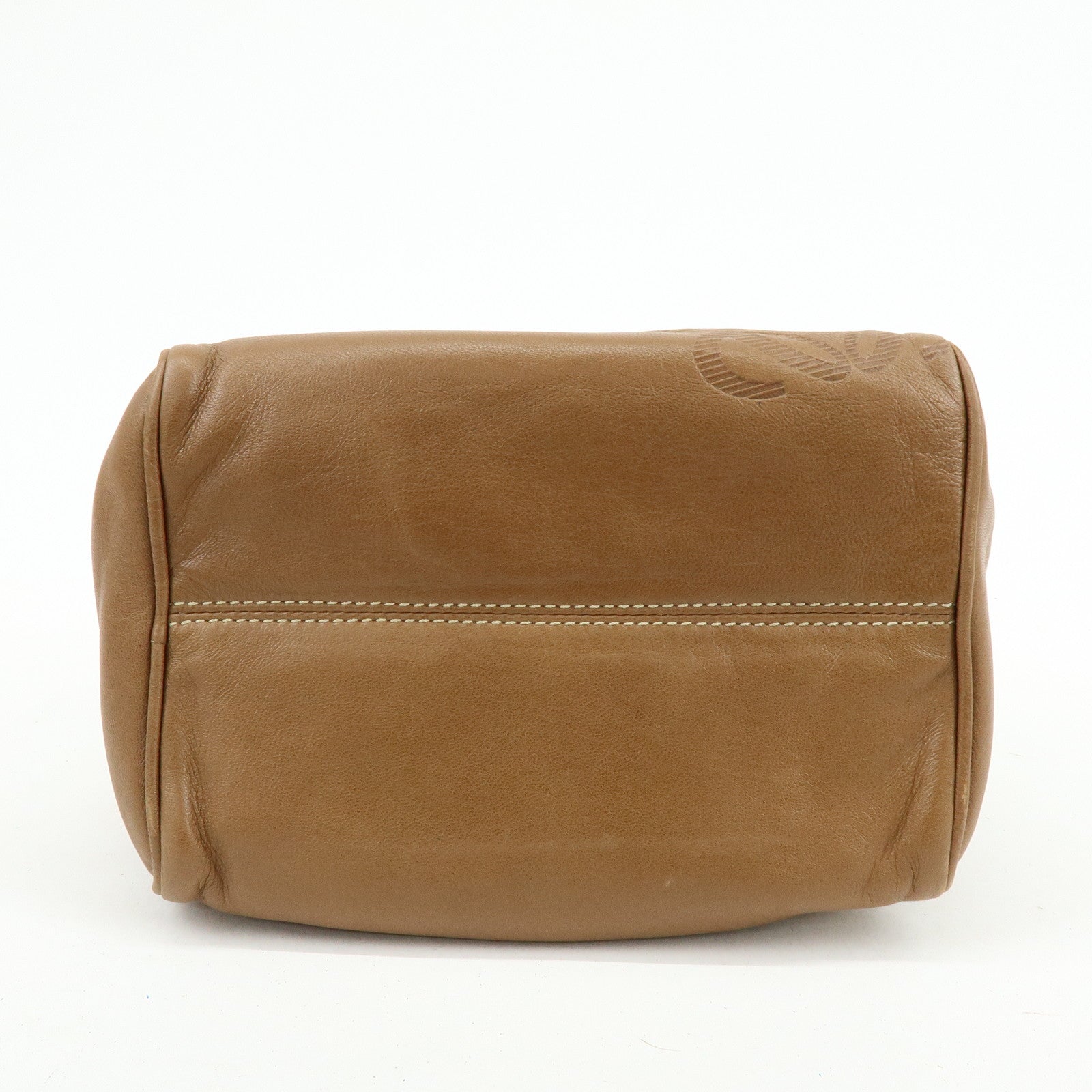 LOEWE Anagram Nappa Leather Hand Bag Mini Boston Bag Brown