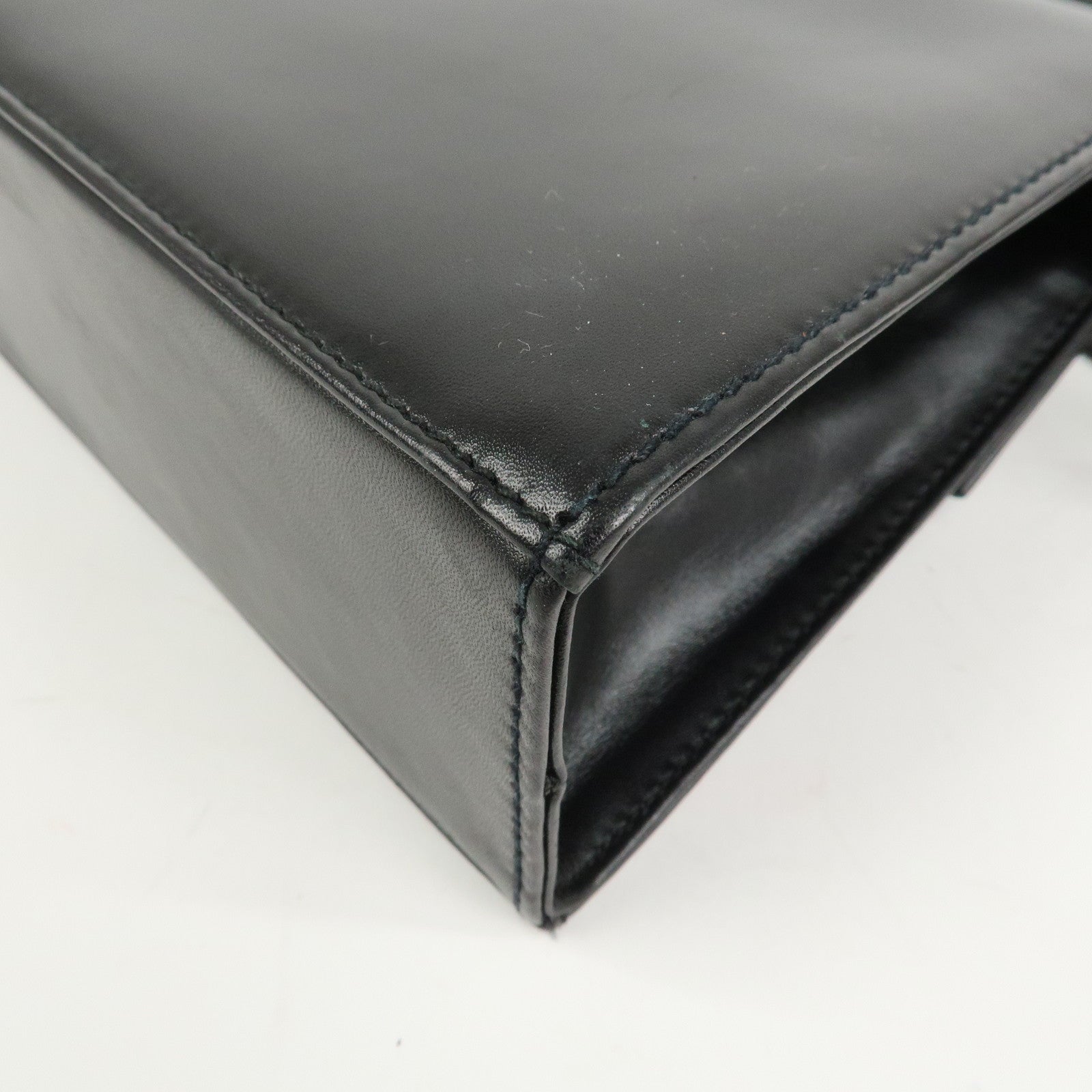 Ferragamo Varra Ribbon Leather 2Way Bag Shoulder Bag Hand Bag Black