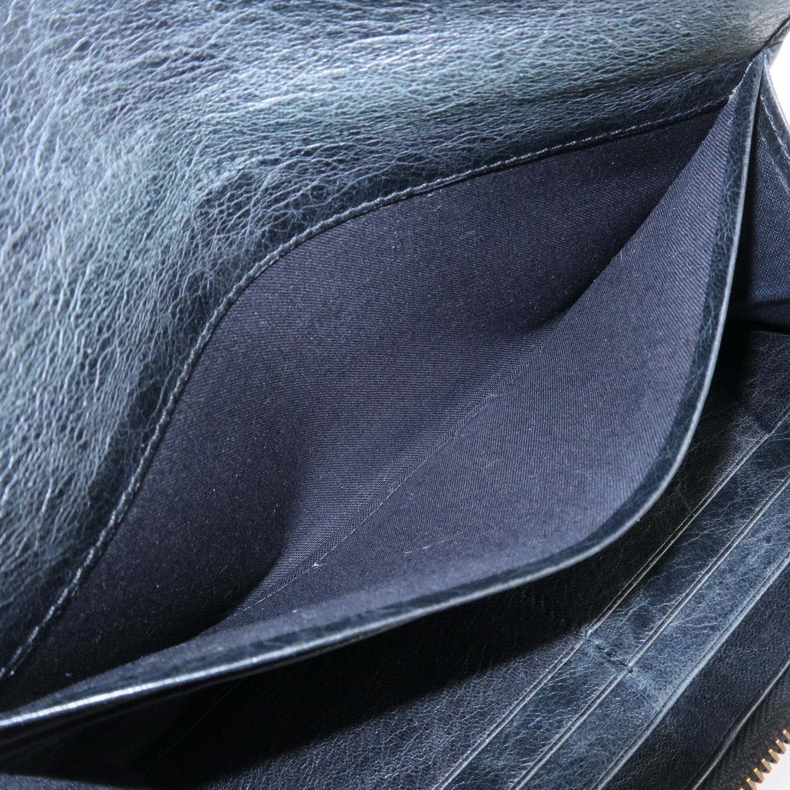 BALENCIAGA Logo Leather Bi-Fold Long Wallet Black