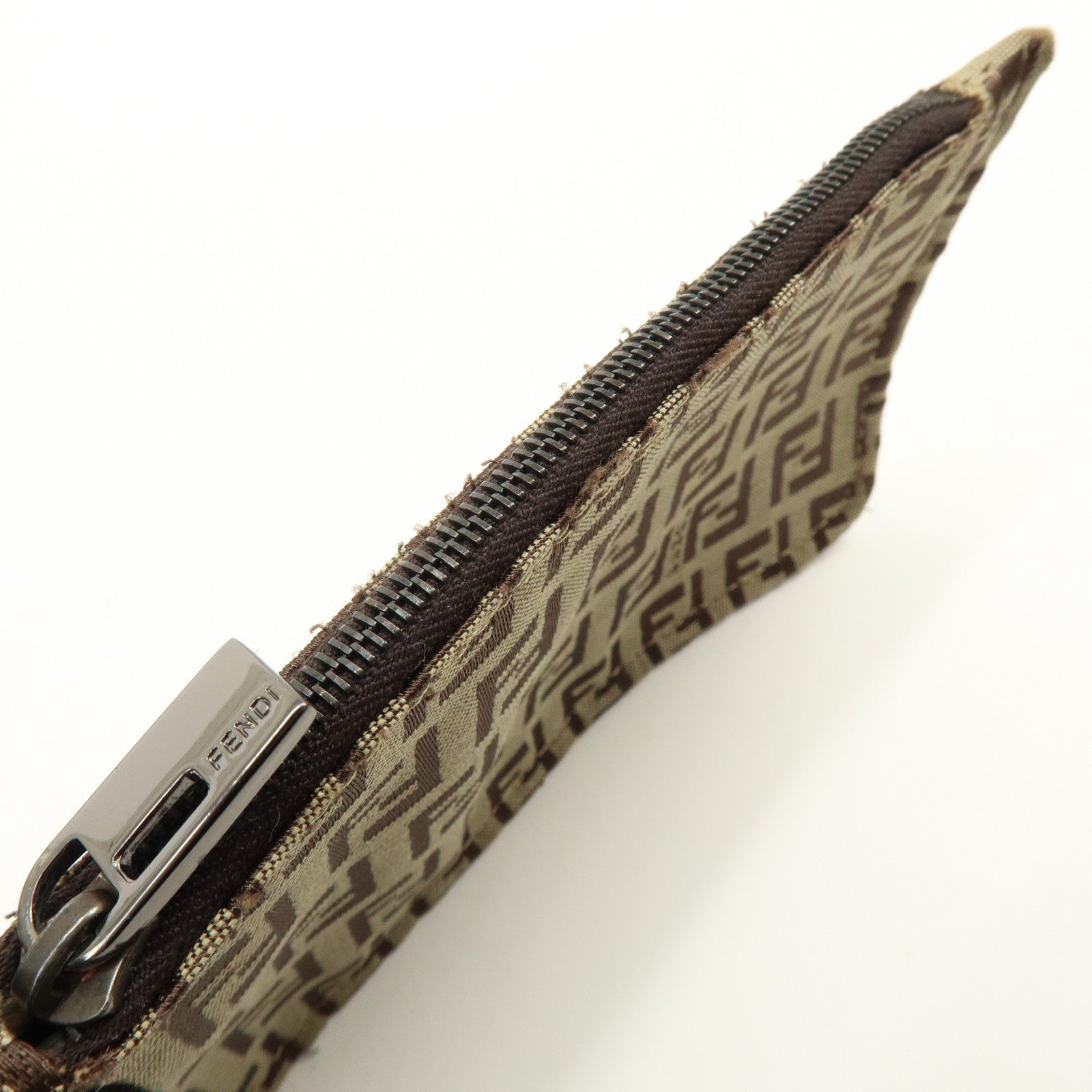 FENDI Zucchino Canvas Tote Bag Shoulder Bag Beige Brown 8BH005