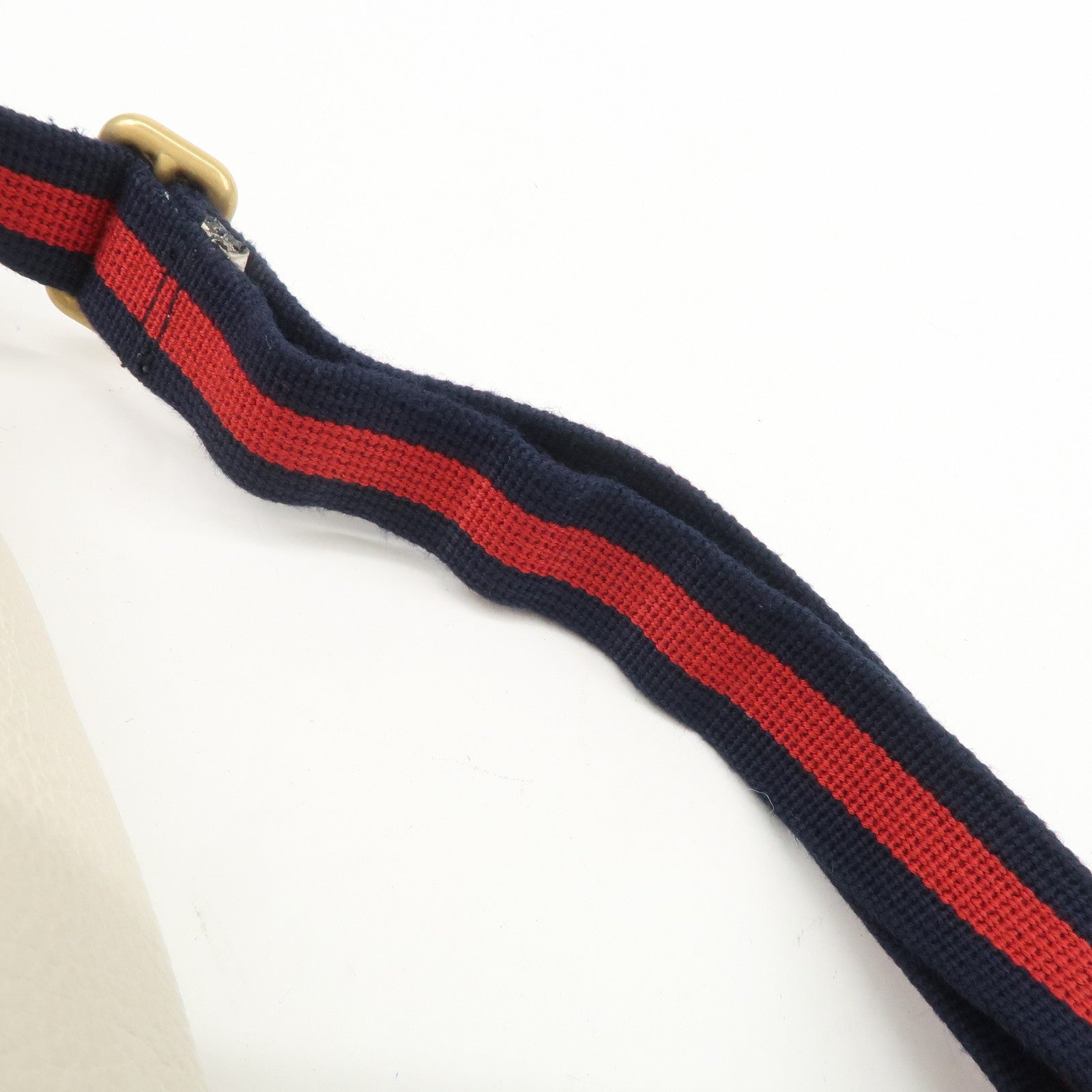 GUCCI Sherry Leather Canvas Waist Bag Crossbody Bag Ivory 527792