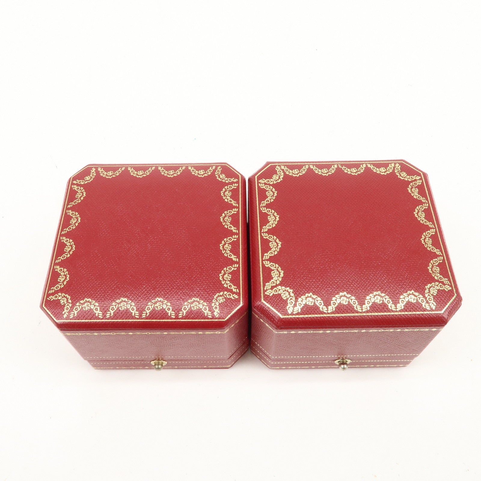 Cartier Set of 5 Jewelry Boxes Ring Boxes Red Gold
