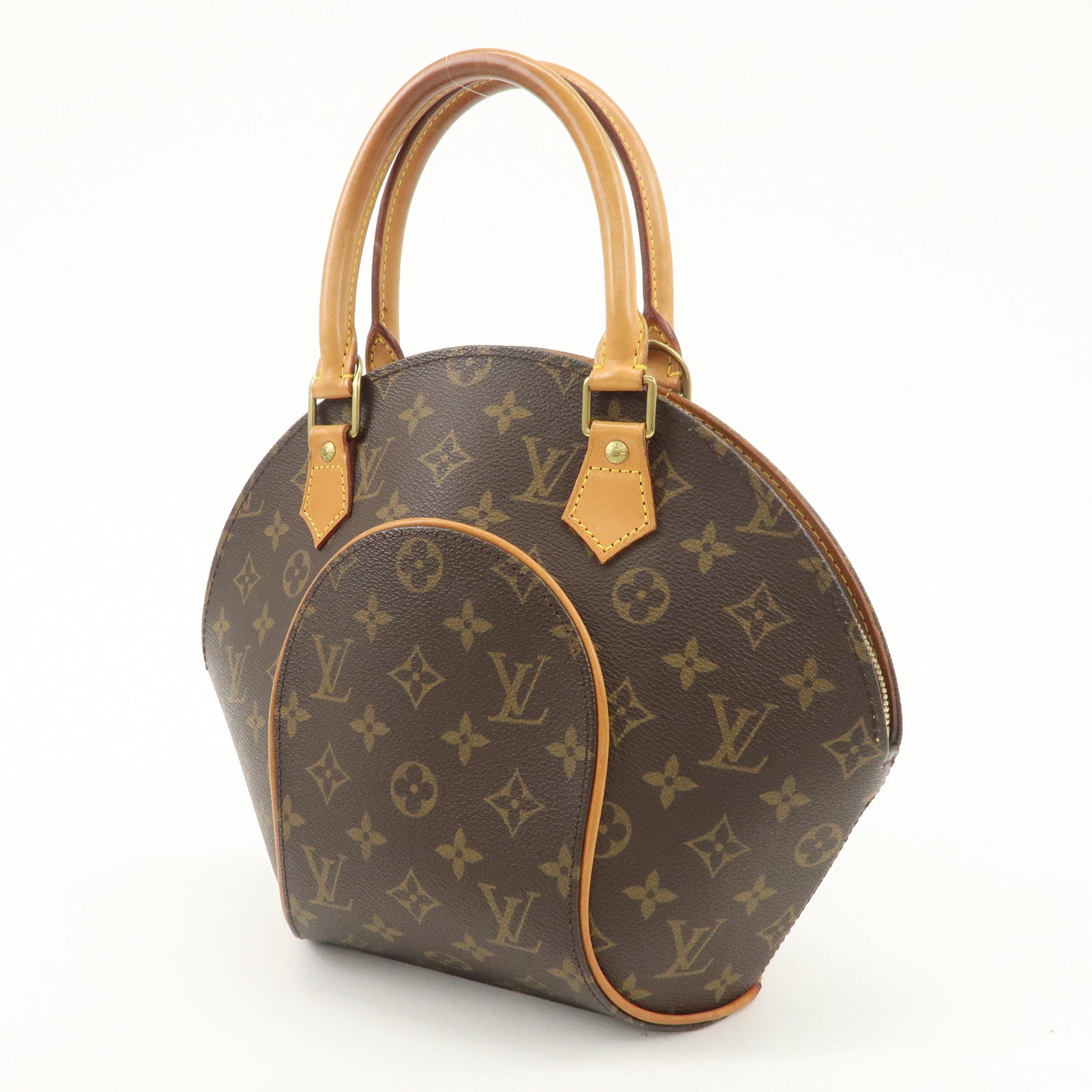 Louis Vuitton Monogram Ellipse PM Hand Bag Brown Gold Hardware M51127 Used