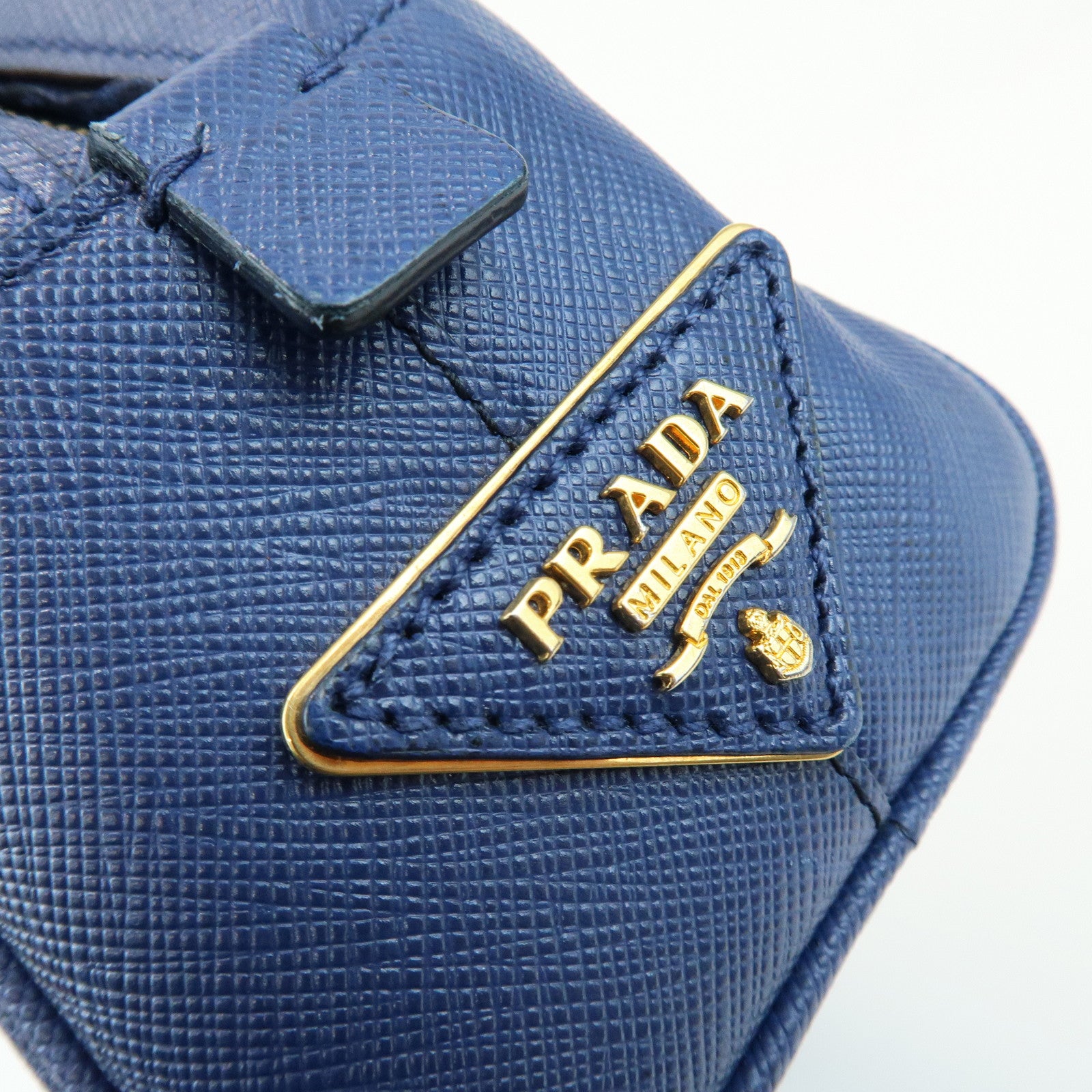 PRADA Triangle Logo 2Way Bag Hand Bag Shoulder Bag Blue Green
