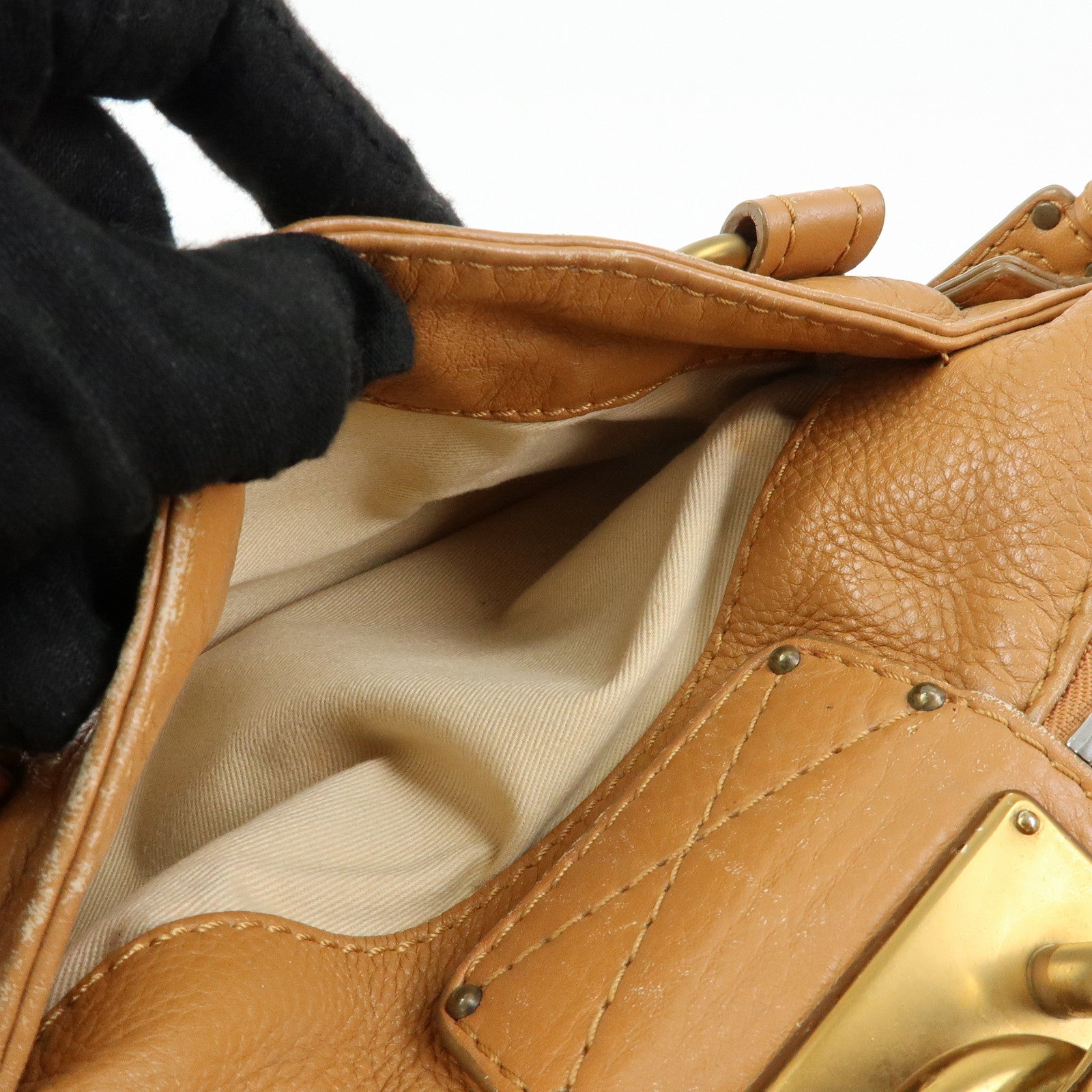 Chloe Paddington Medium Leather Hand Bag Shoulder Bag Brown