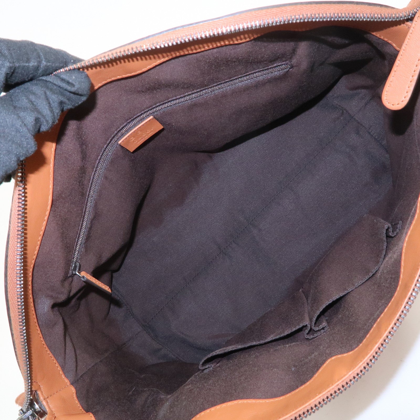 GUCCI Guccissima Interlocking G 2Way Bag Hand Bag Brown 341503