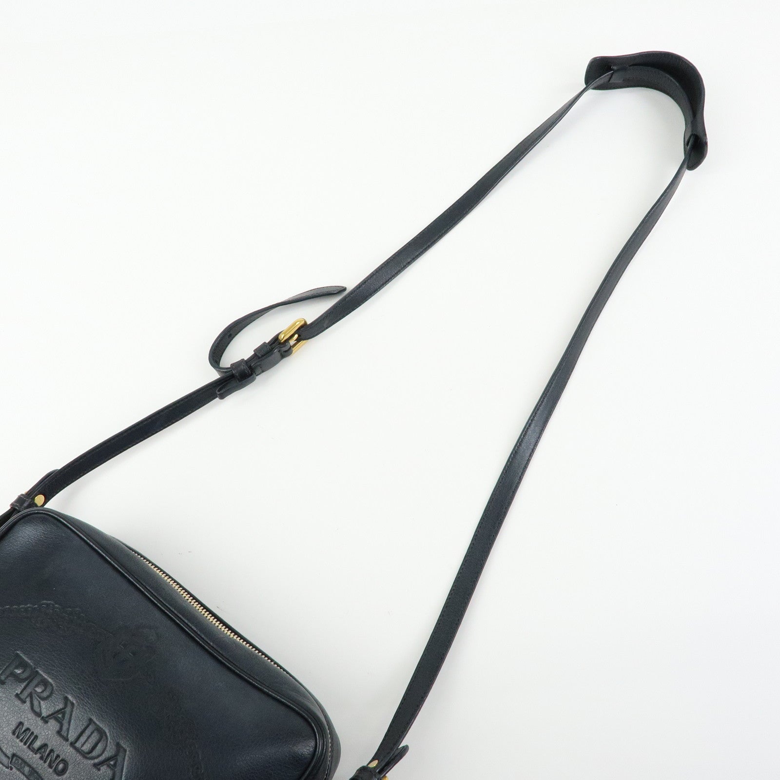 PRADA Triangle Logo Calf Leather Shoulder Bag Crossbody Bag 1BH089