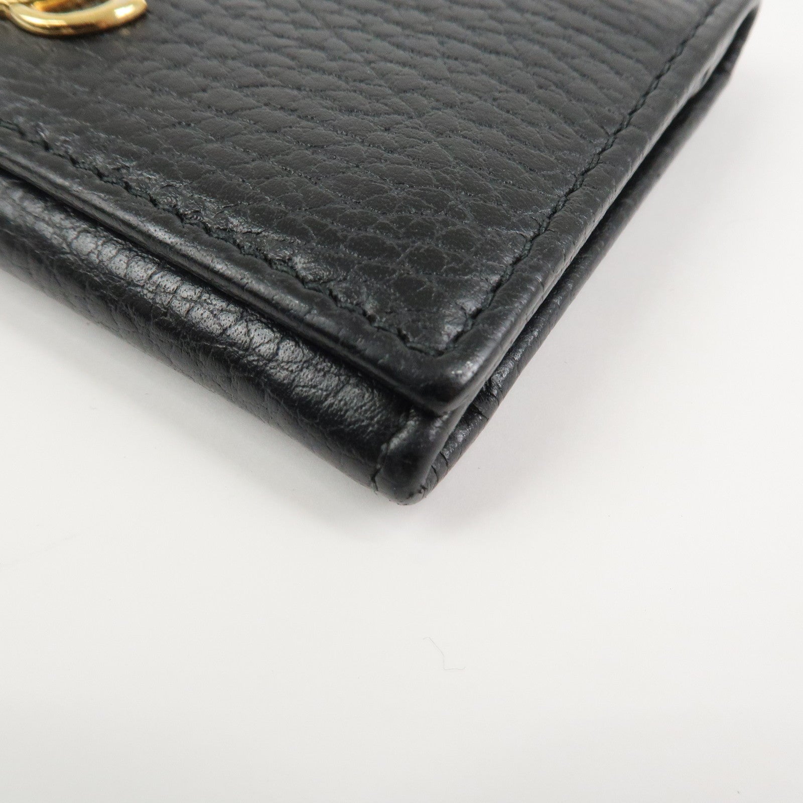 GUCCI GG Marmont Leather Card Case Card Holder Black 474748