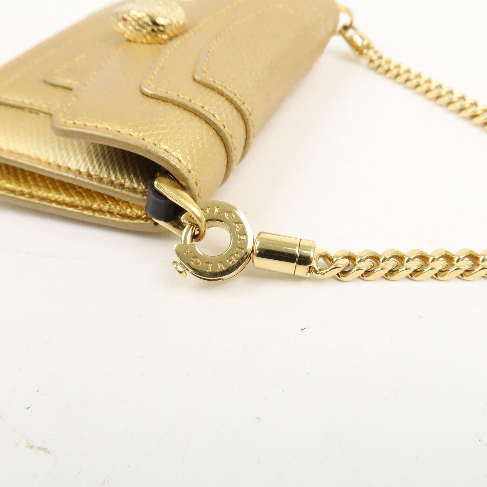 BVLGARI Serpenti Forever Leather Bag Charm Gold