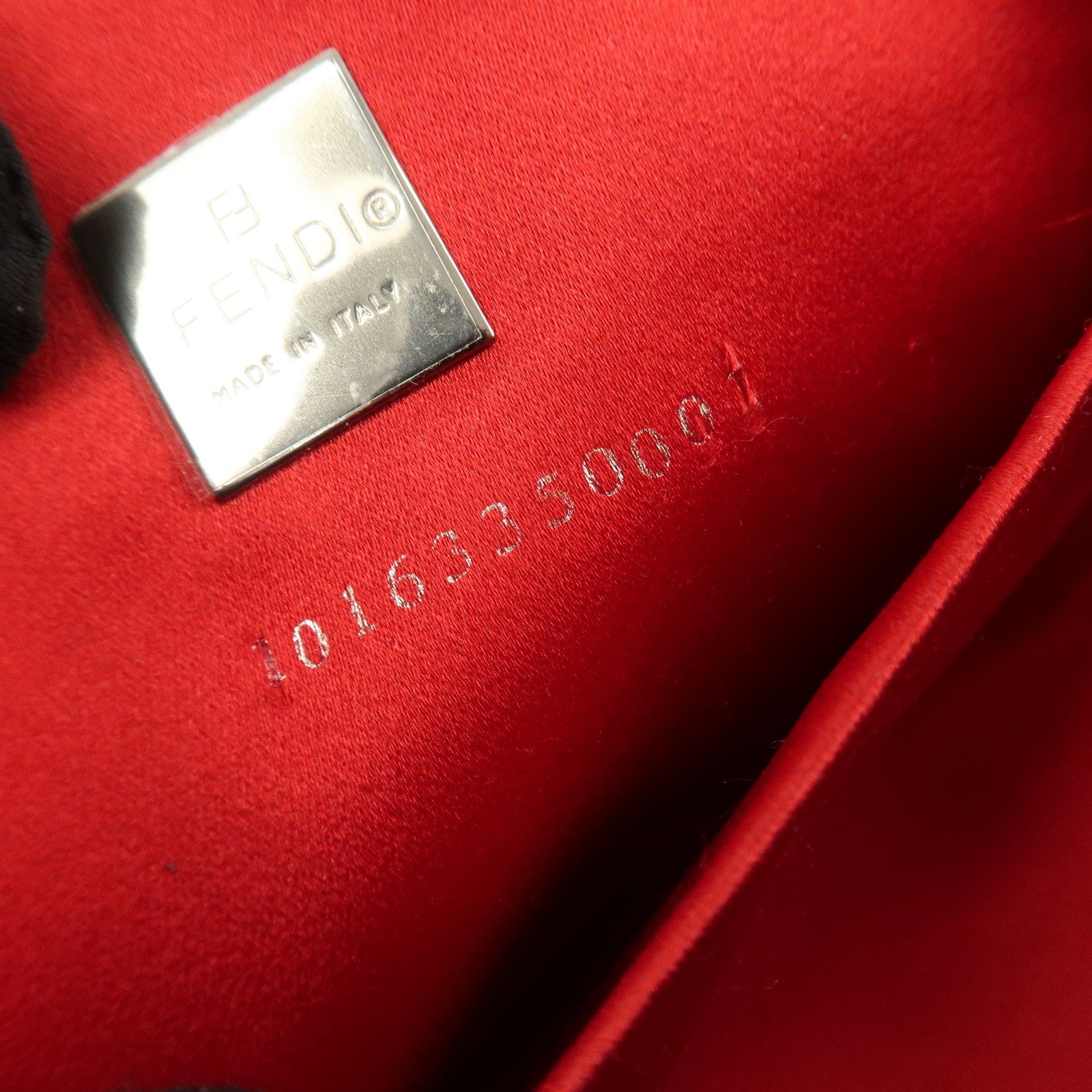 FENDI Nappa Leather Hand Bag Shoulder Bag Black 10163350001