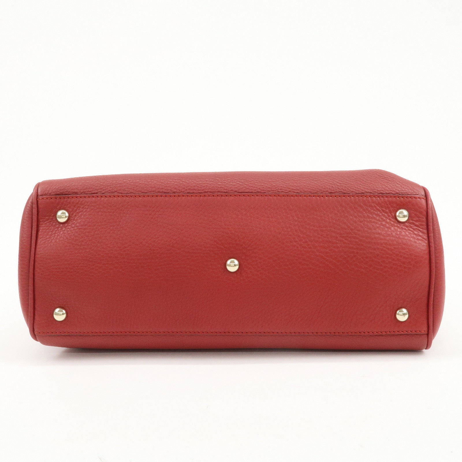 GUCCI Bamboo Shopper Medium 2Way Shoulder Hand Bag Red 323660