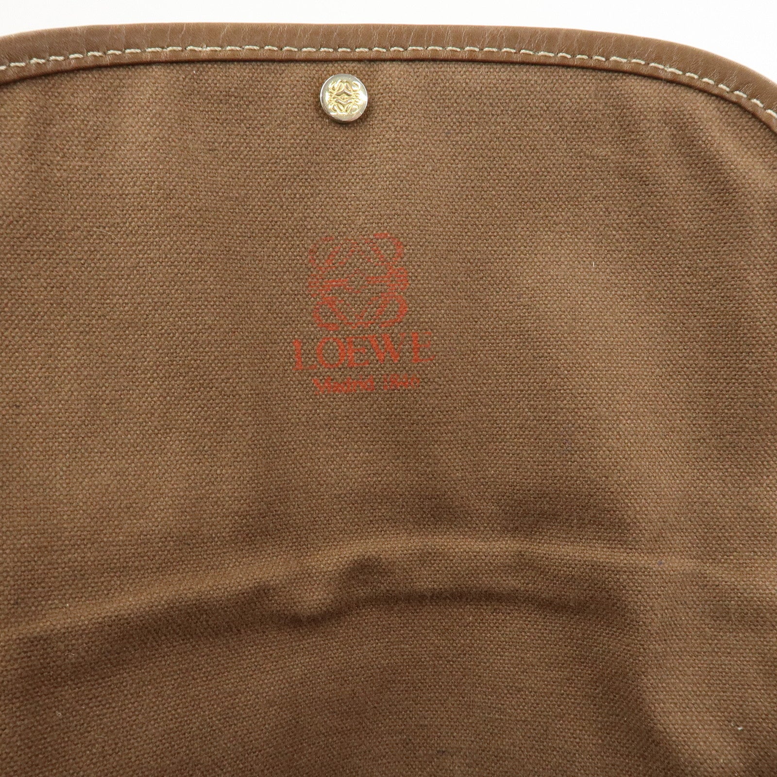 LOEWE Anagram Logo Leather Shoulder Bag Crossbody Bag Brown