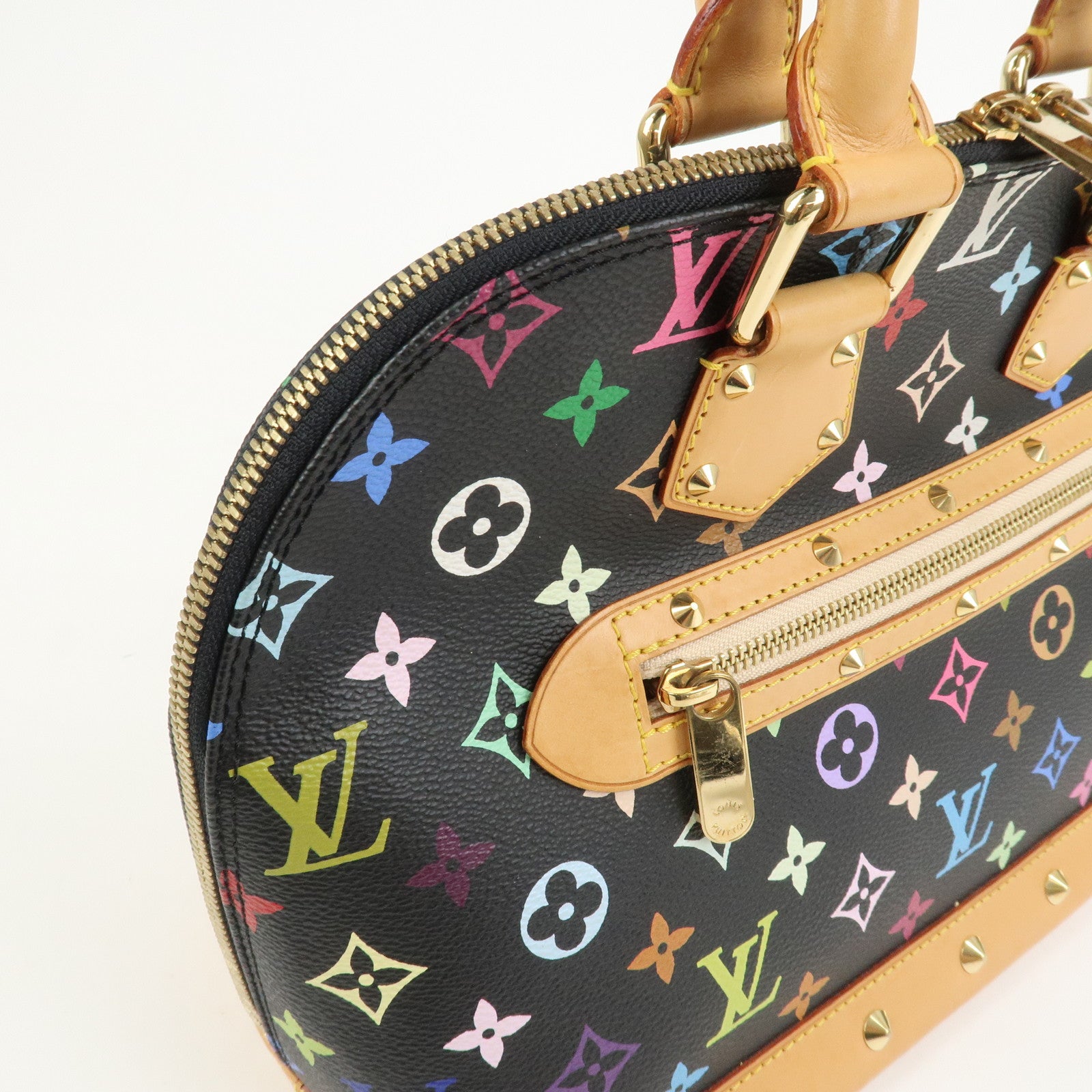 Louis Vuitton Monogram Multicolor Alma Hand Bag Noir M92646