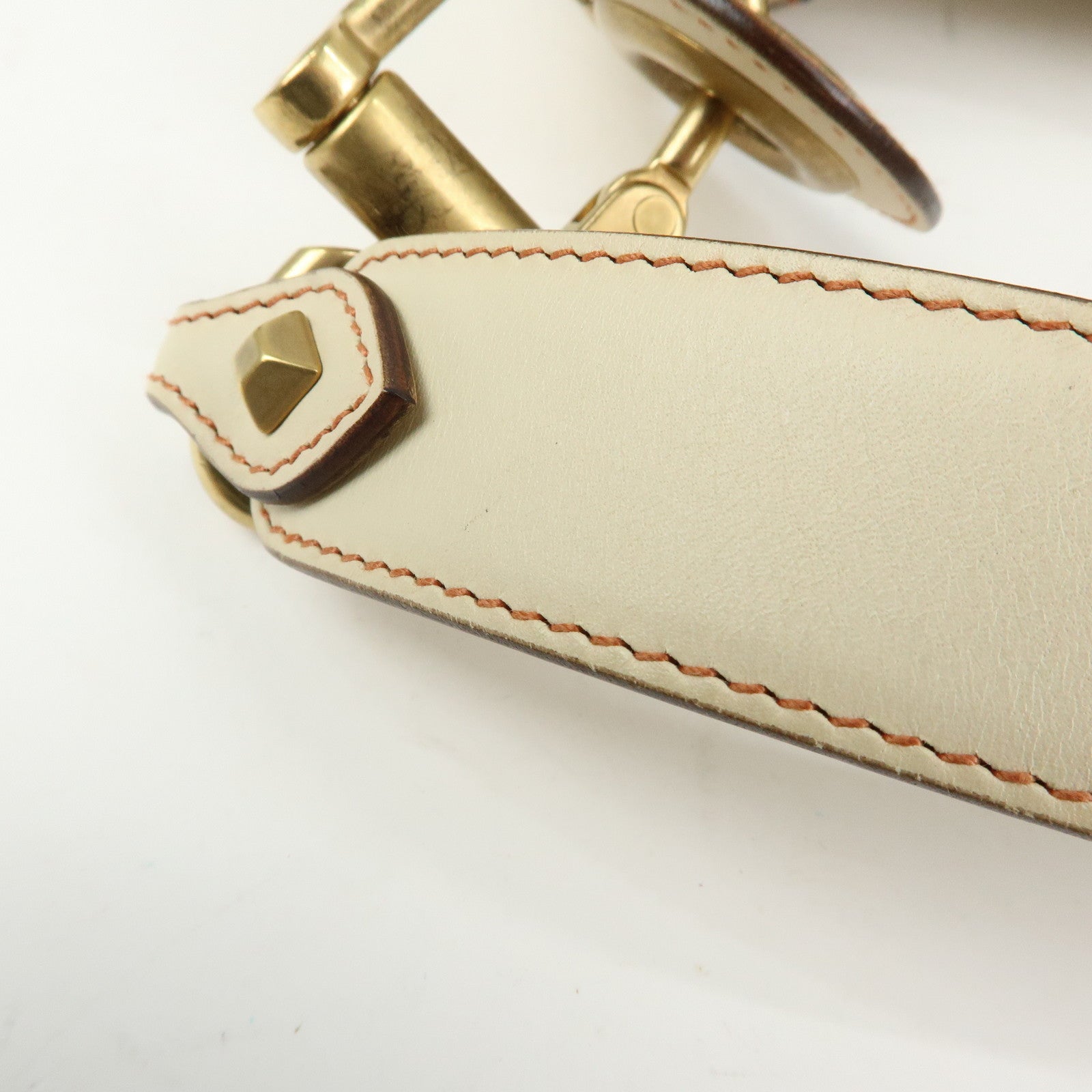 GUCCI Jackie Leather Shoulder Bag Hand Bag Studs Ivory 120888