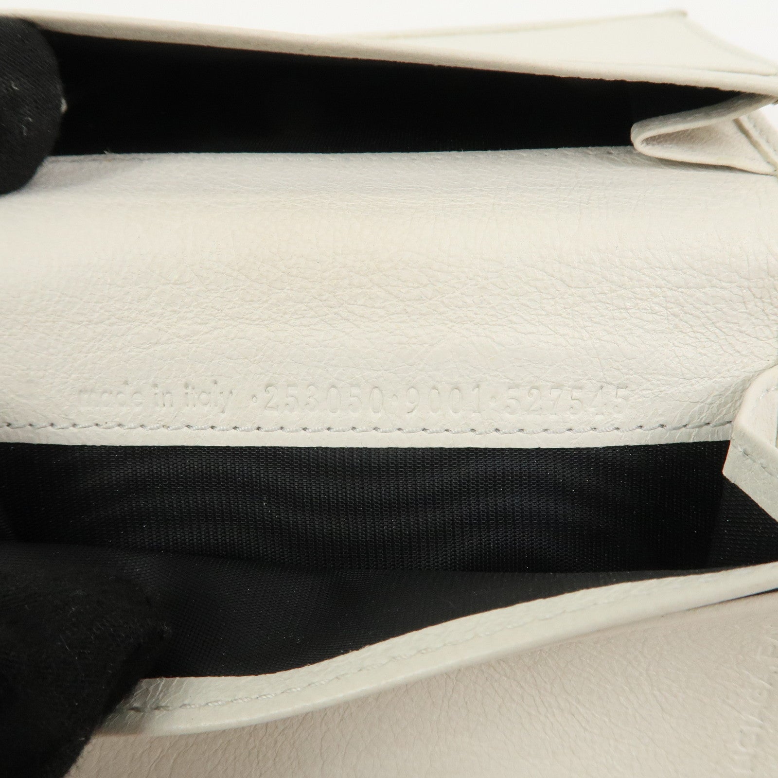 BALENCIAGA Logo Leather Card Case Card Holder Ivory 253050